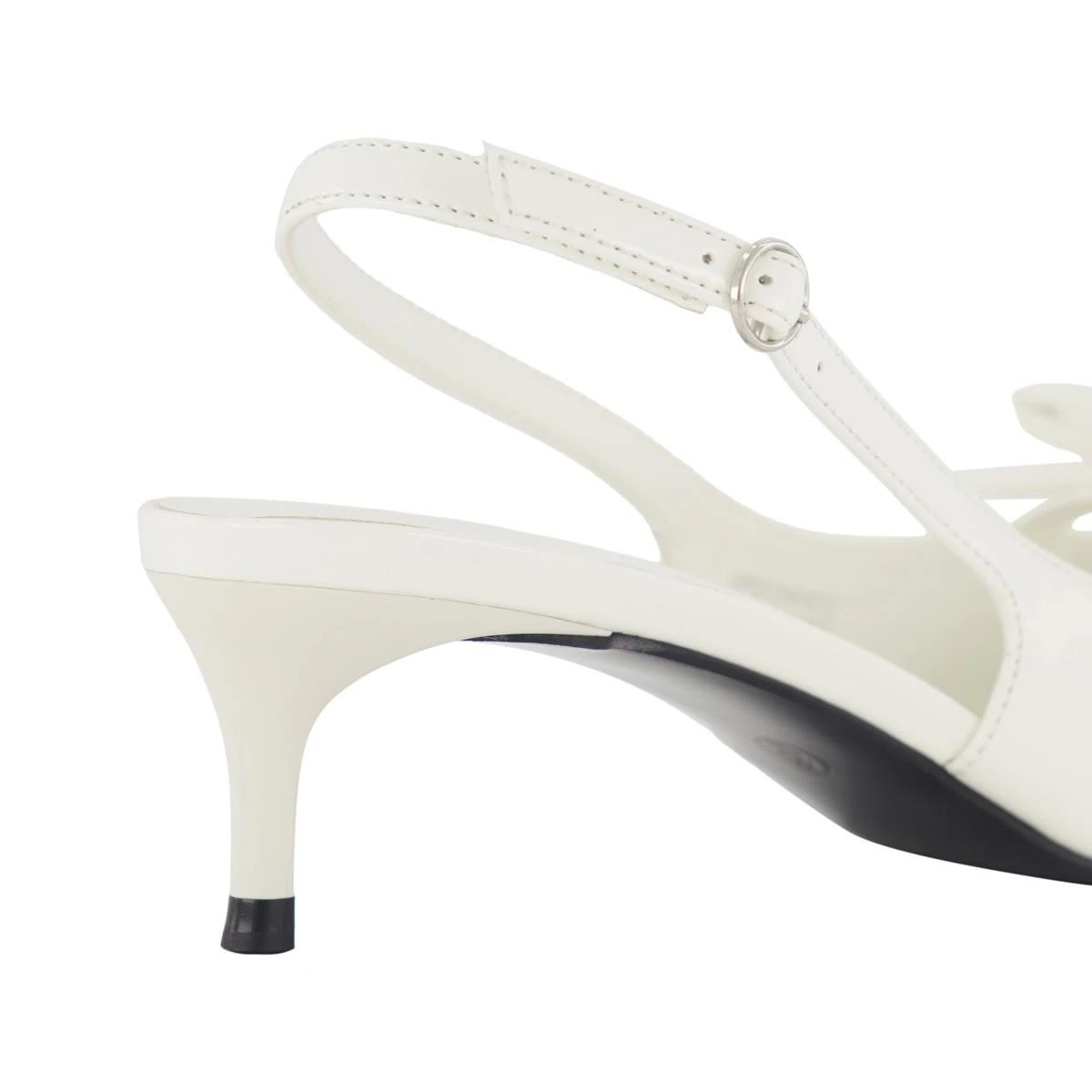 5 Slingback Kitten Heels Wht Patent, 5 of 5