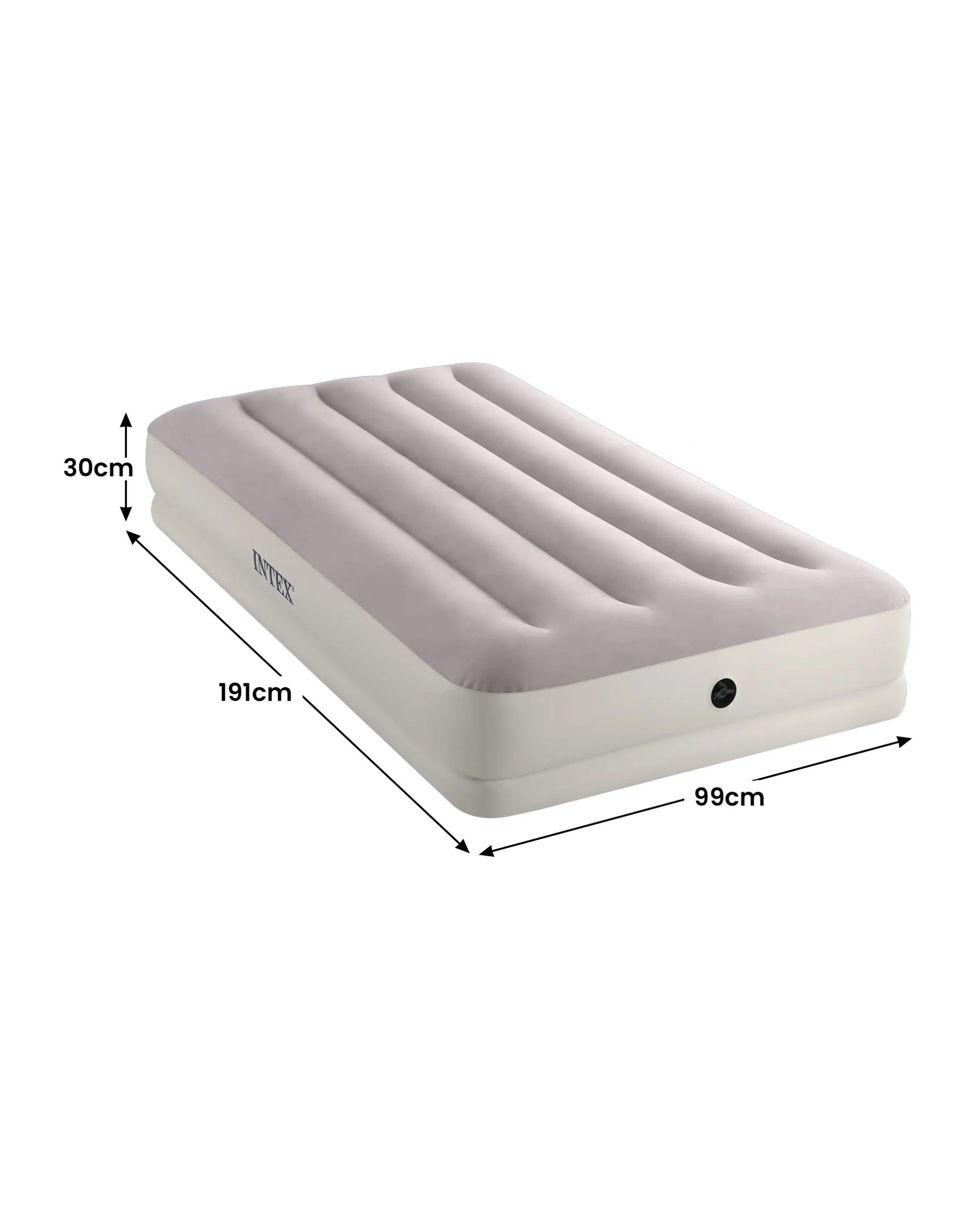 2 Intex Cream Twin Dura-Beam Prestige Mid Rise Airbed Mattress with USB Pump - Beige, 2 of 10