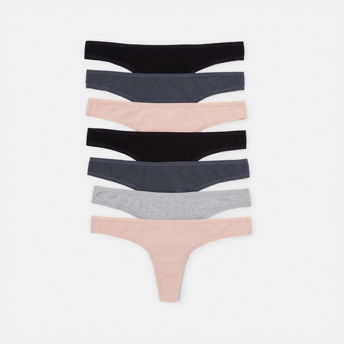 1 7 Pack G-String Briefs OYSTER PINK, GREY MARLE, OMBRE BLUE, BLACK, 1 of 10