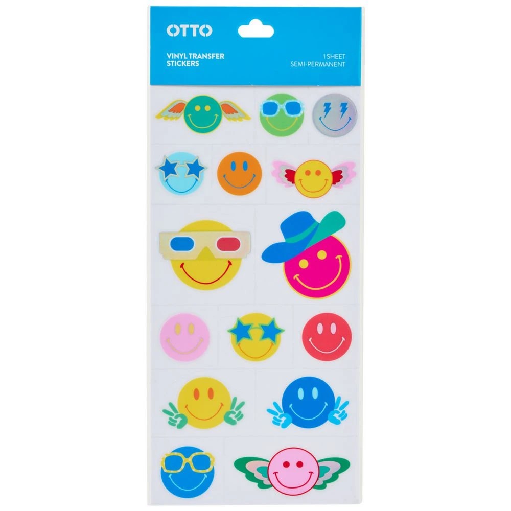 1 Otto Vinyl Transfer Sticker Multipack Large Smiley, 1 of 5