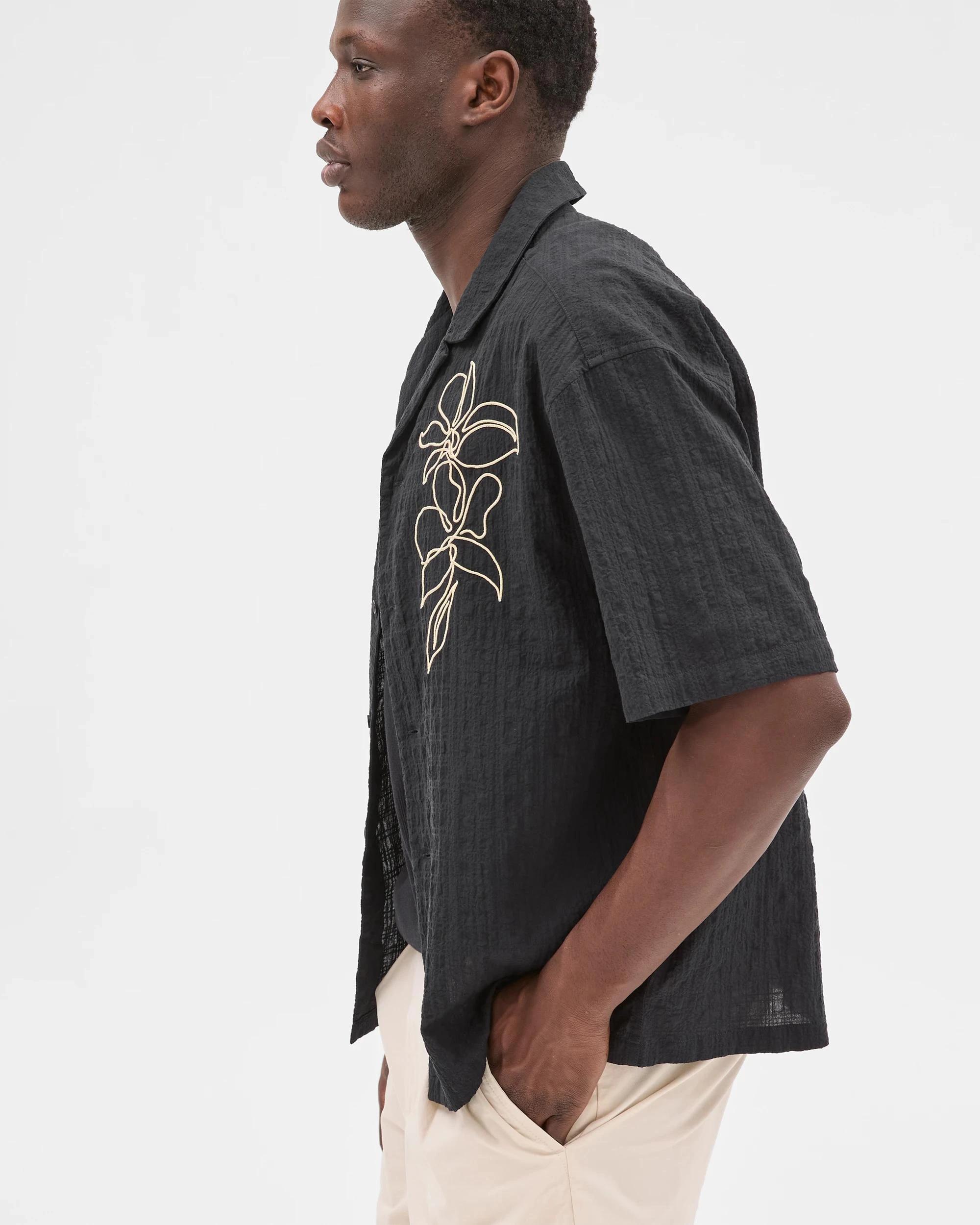 5 Commons Australian Cotton Short Sleeve Shirt FLORAL BLACK, 5 of 8