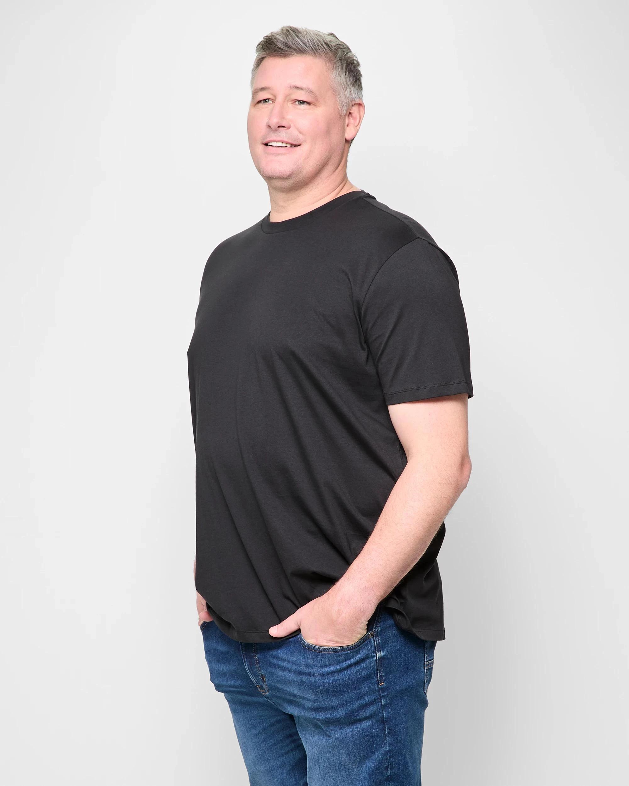 3 Target Man Plus Plus Size Australian Cotton Crew T-Shirt BLACK, 3 of 5