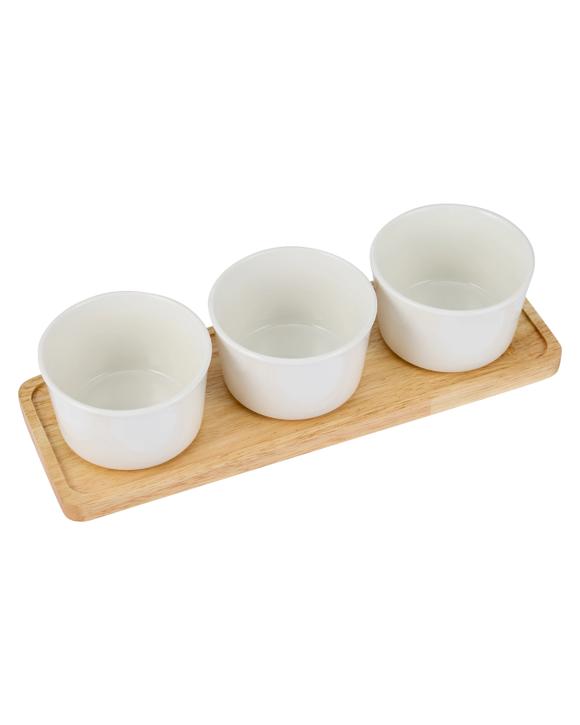 4 Piece White Serve Set