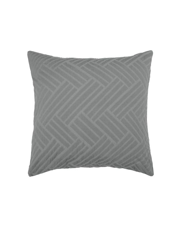 Bambury Panama Jacquard European Pillowcase Steel Home Bedding 65x65cm - Grey
