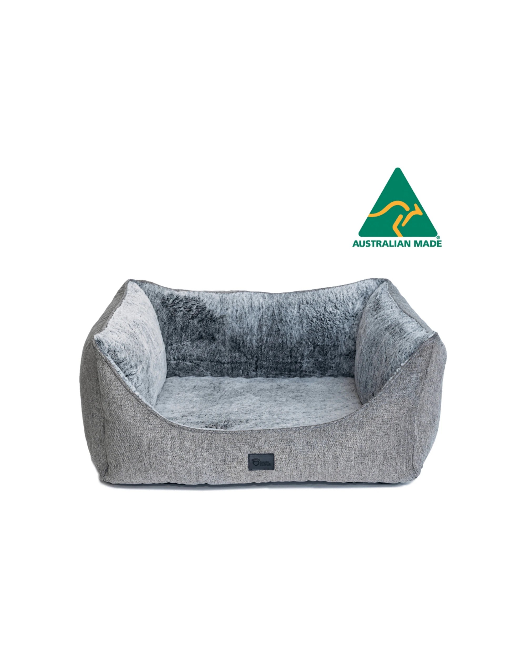 2 Superior Pet Goods Orthopaedic Dog Bed High Side Hideout Artic Faux Fur Small Grey 87cm - Grey, 2 of 3