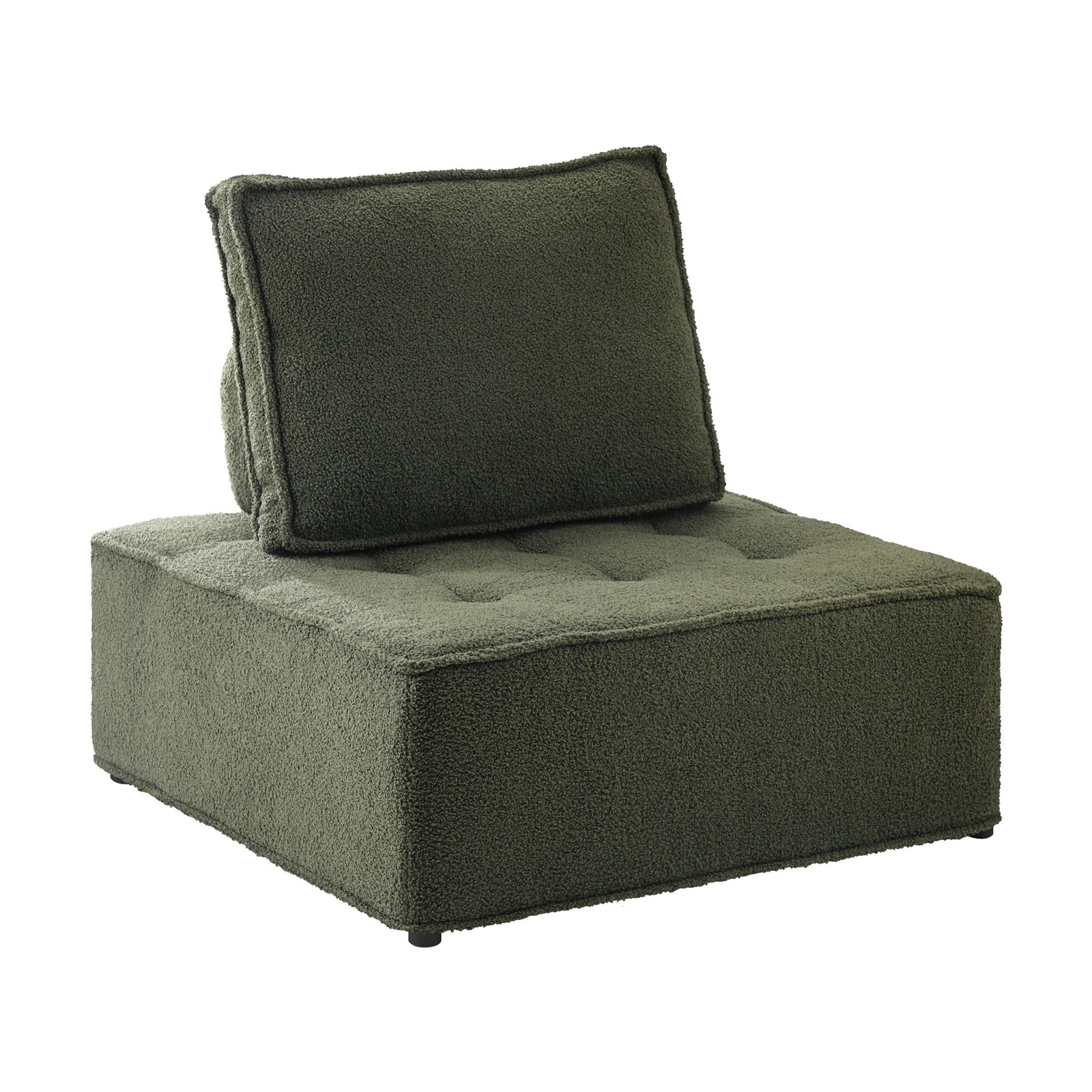 10 Oikiture 1pc Modular Sofa Lounge Chair Armless Tofu Back Sherpa
 - Green, 10 of 10