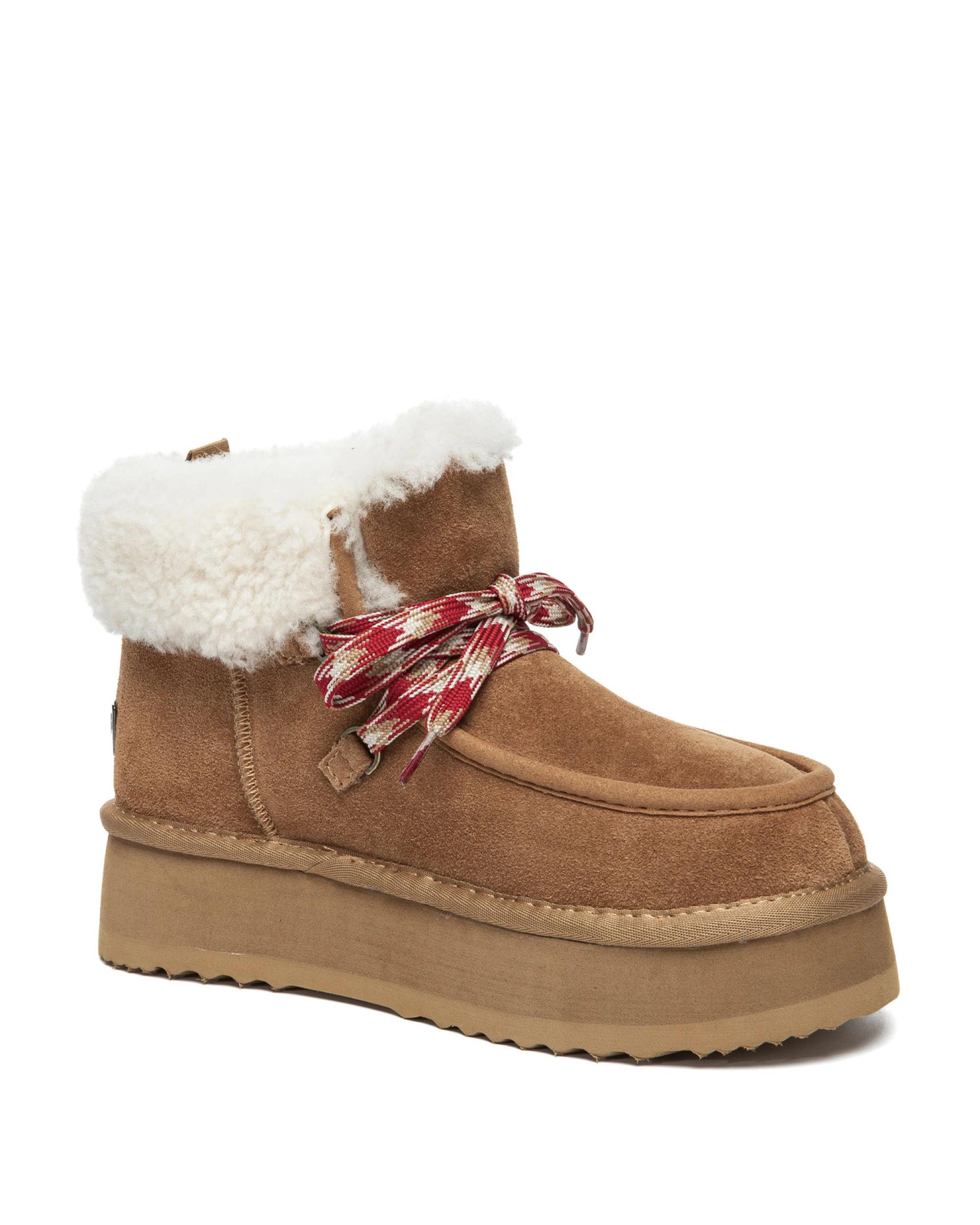 2 Everau Womens Honour Platform Boots CHESTNUT, 2 of 5