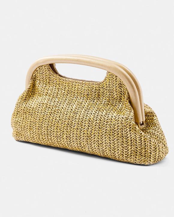 Metallic Straw Clutch