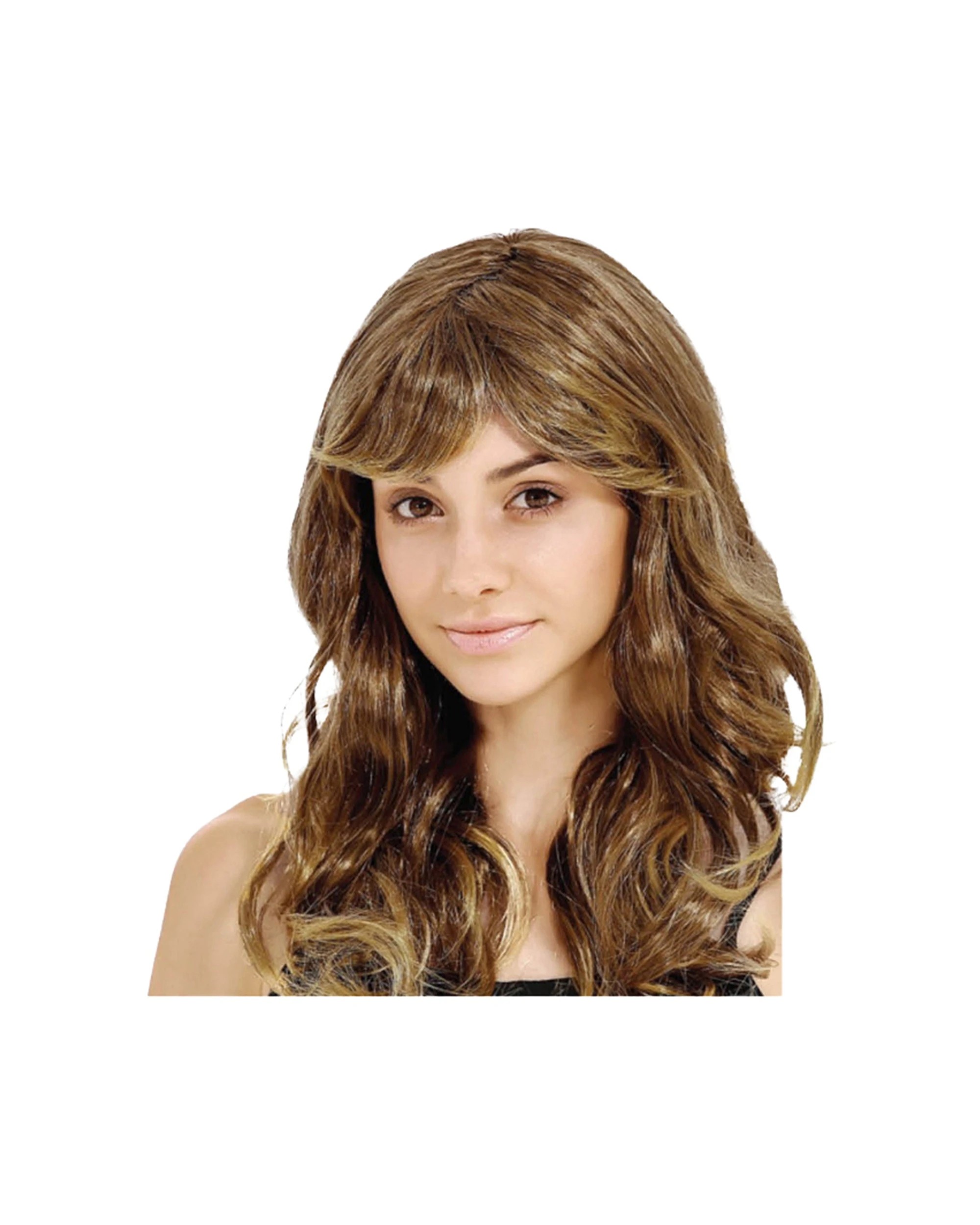 1 JD Party Long Wavy Wig Hair Costume Accessory - Brown, 1 of 1