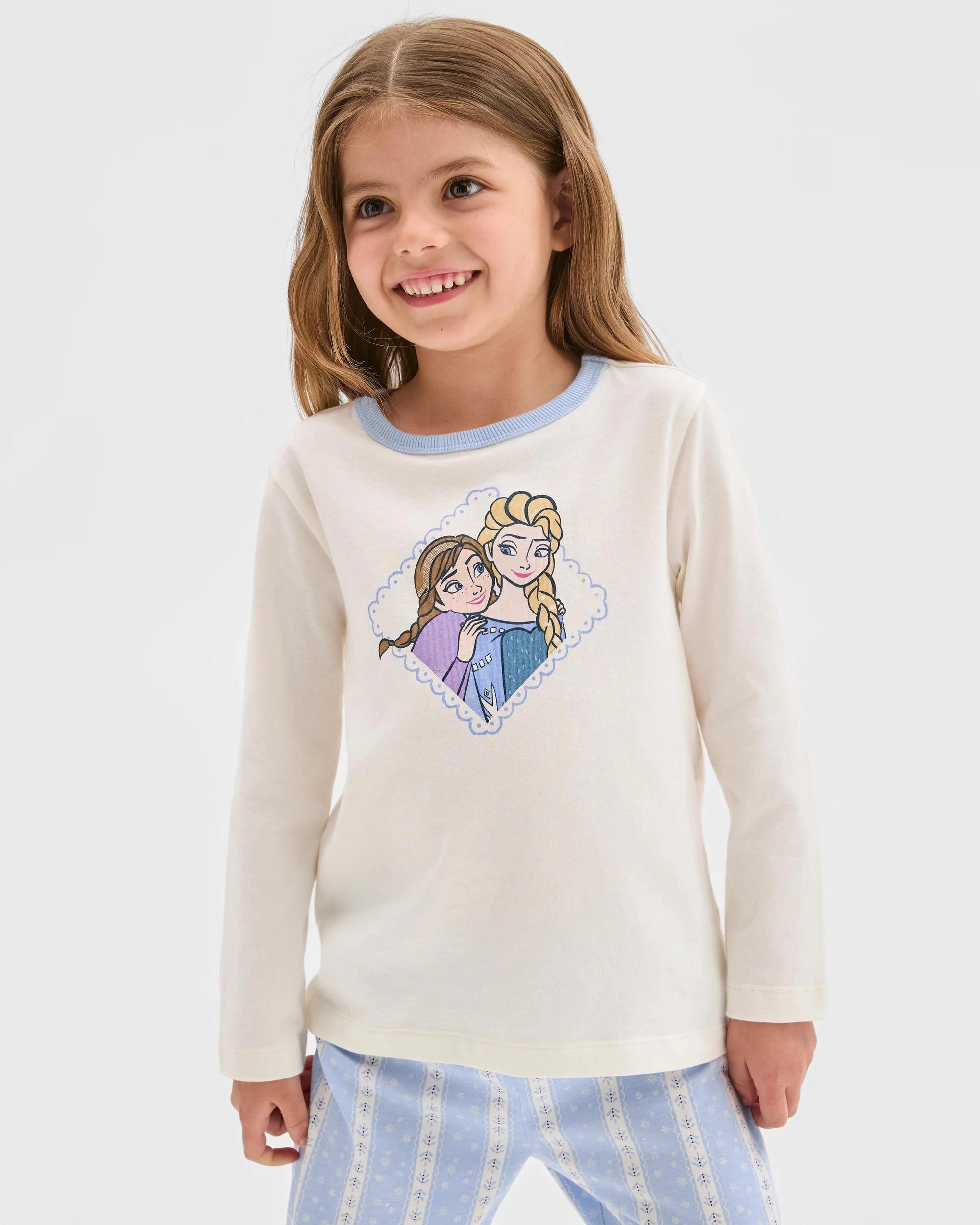 2 Disney Frozen Australian Cotton 2 Pack Younger Girls Knit Pyjama Set FROZEN, 2 of 9