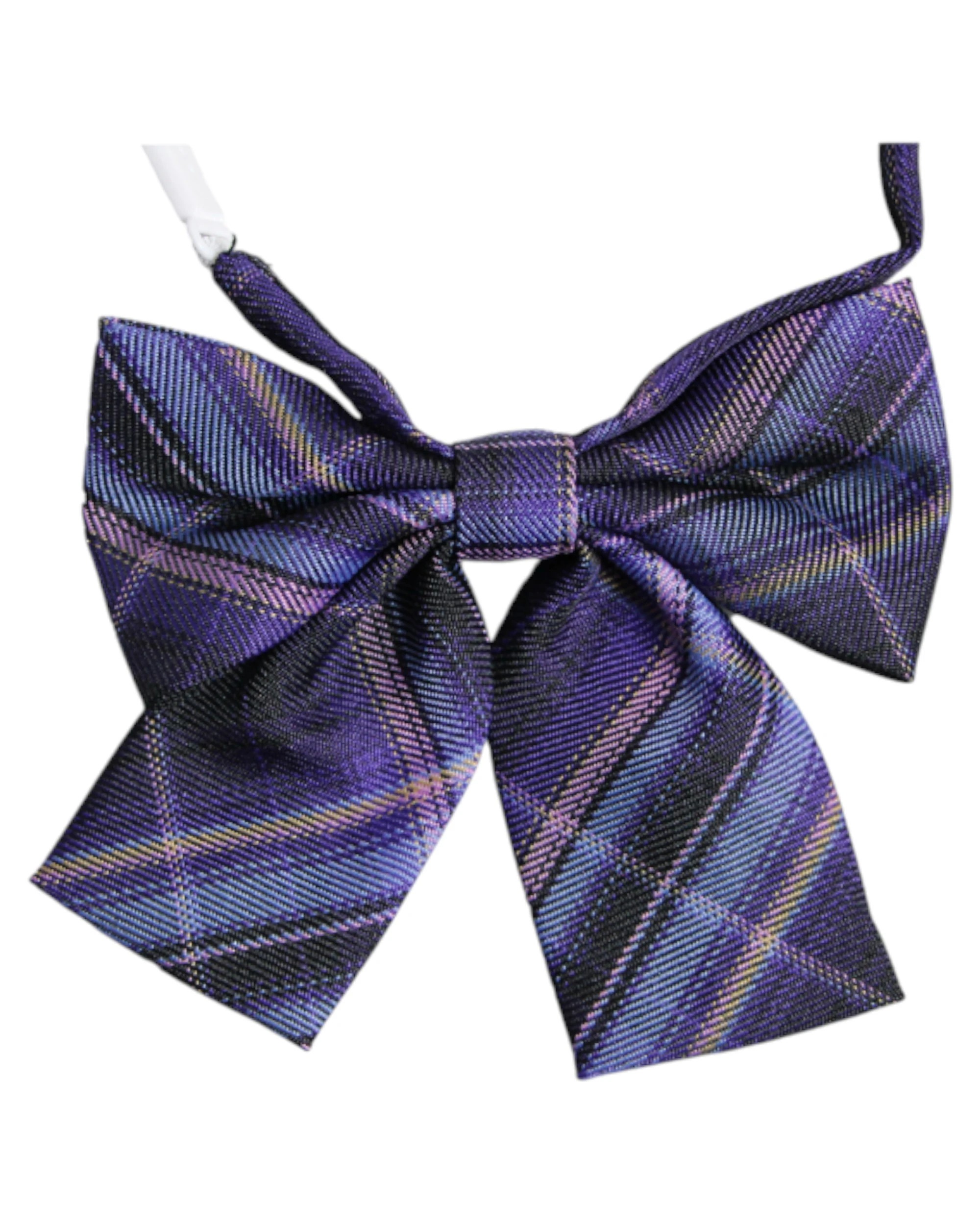 1 Zasel Womens Dark Purple & Black Tarten Patterned Shirt Collar Bow Tie - Multi, 1 of 3