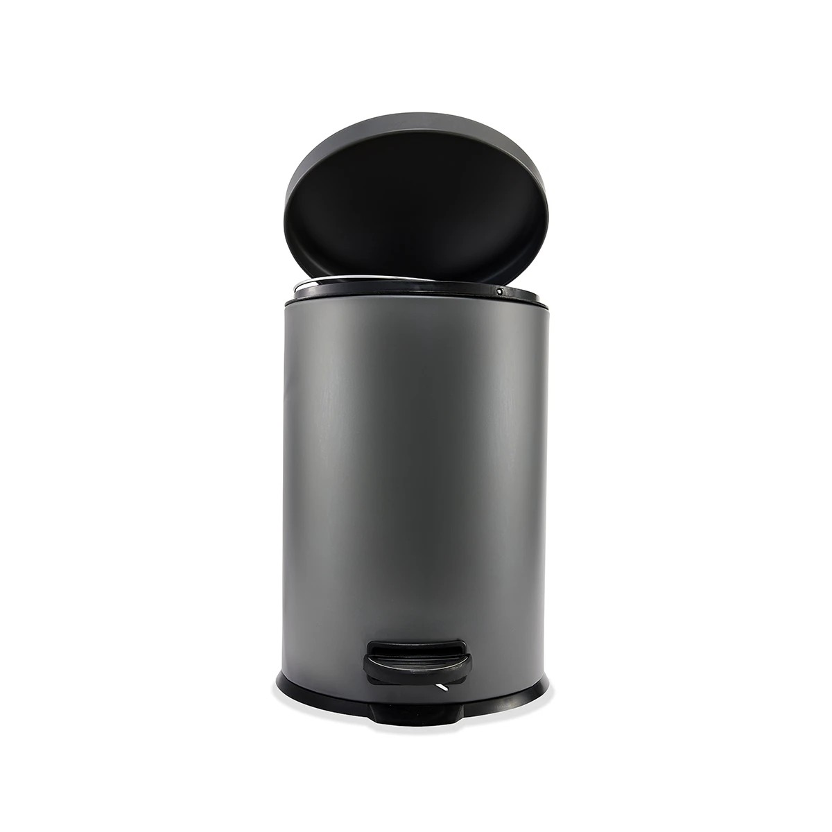 3 20L Matte Grey Round Pedal Bin, 3 of 5
