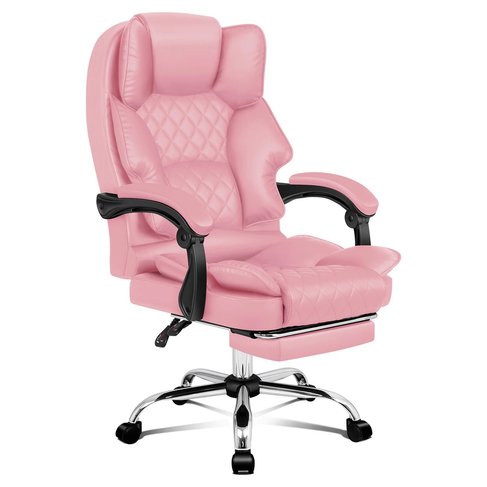1 Alfordson Office Chair Gaming Executive Seat Computer Racer PU Leather Recliner - Pink, 1 of 10