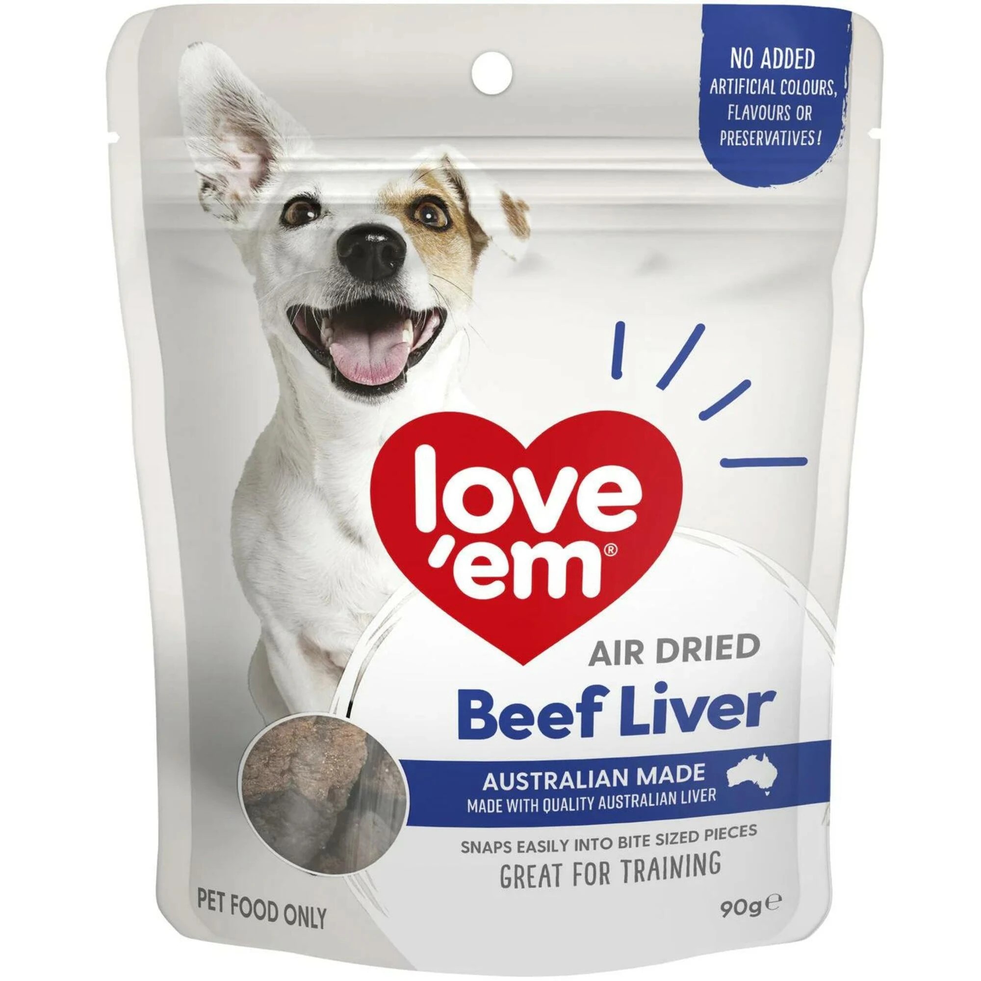 1 Love Em Air Dried Beef Liver 90g 6pk, 1 of 2