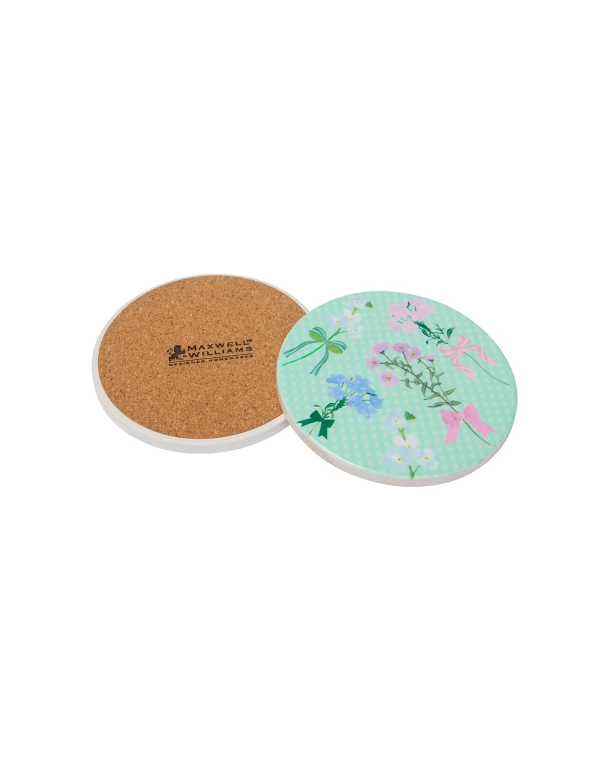 2 Maxwell & Williams 4pc Cherish Ceramic Coaster Set Floral Design 10cm - Multi, 2 of 3