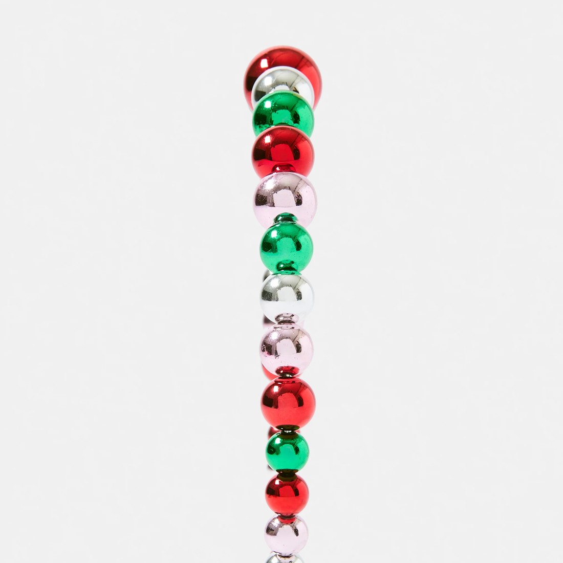 3 Christmas Gradual Ball Headband - Green, Red and Silver Tone, 3 of 5