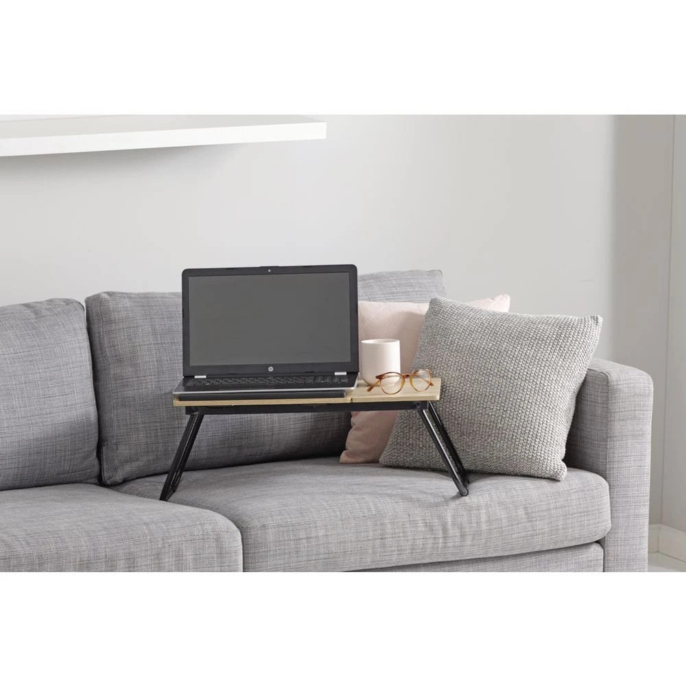 5 Reading Portable Laptop Table Oak and Black, 5 of 7