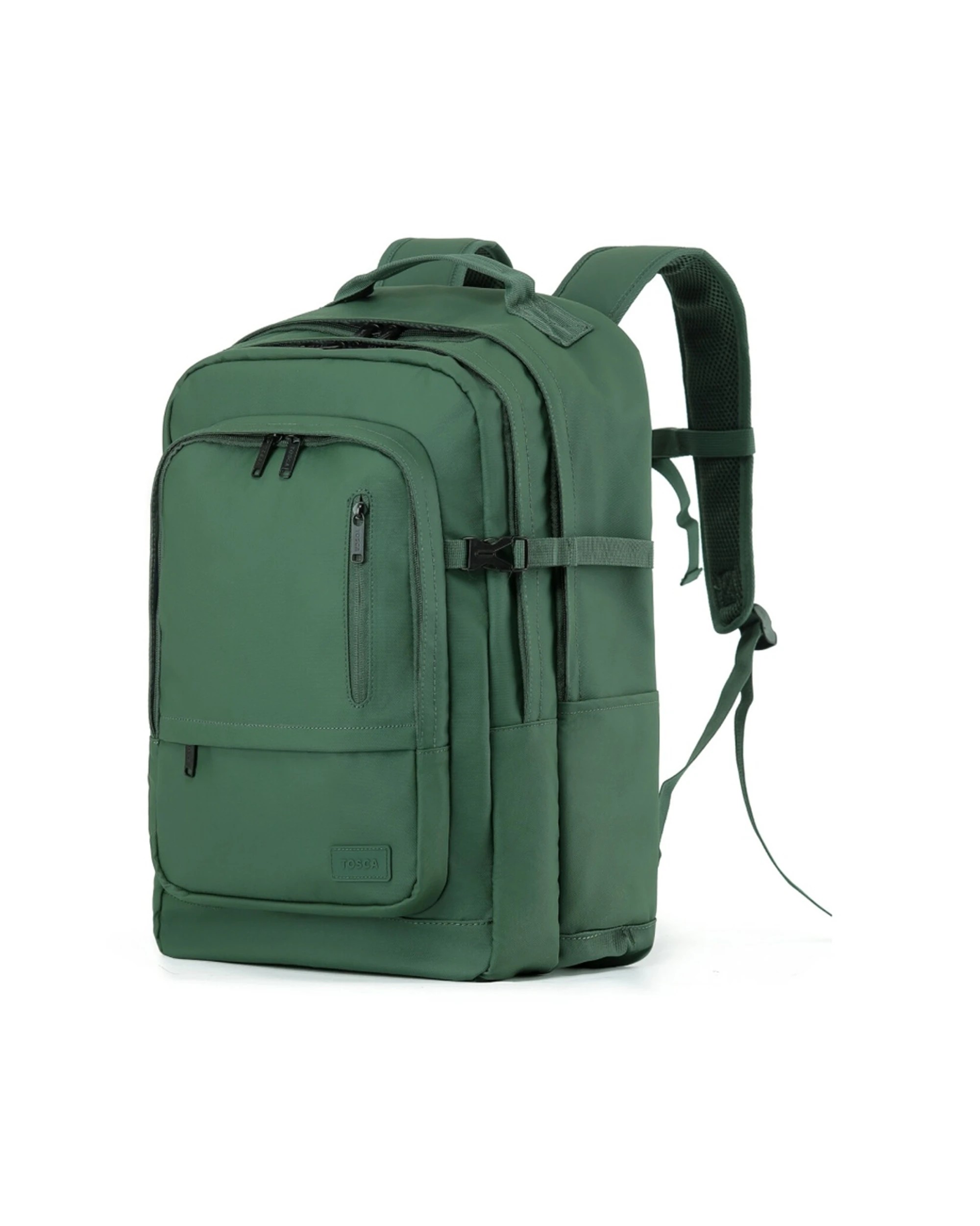 1 Tosca Zion Backpack Durable Travel Carry Bag Compartments Zippers - Green, 1 of 3
