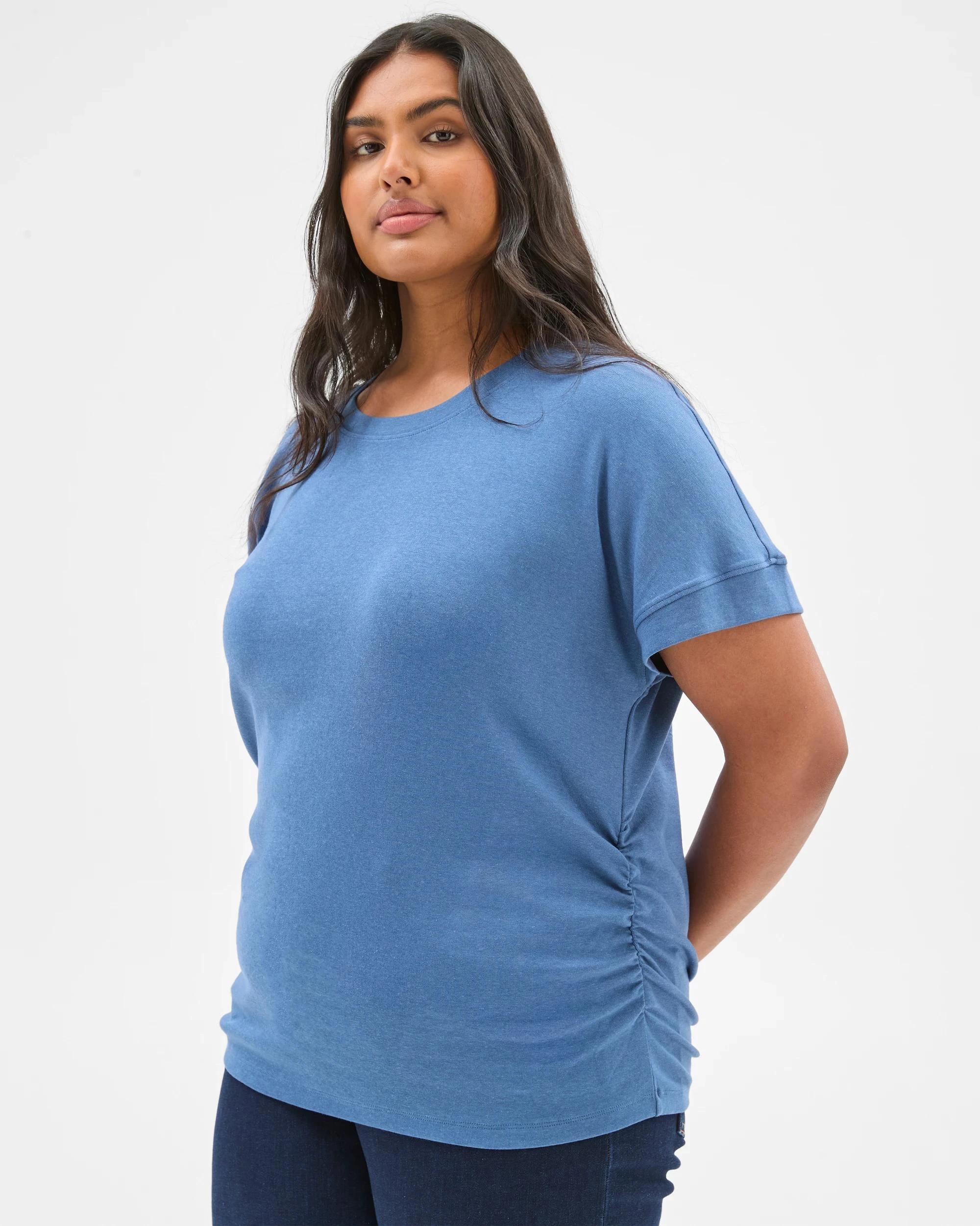 4 Target Plus Size Gathered Waist T-Shirt BLUE JAY, 4 of 6