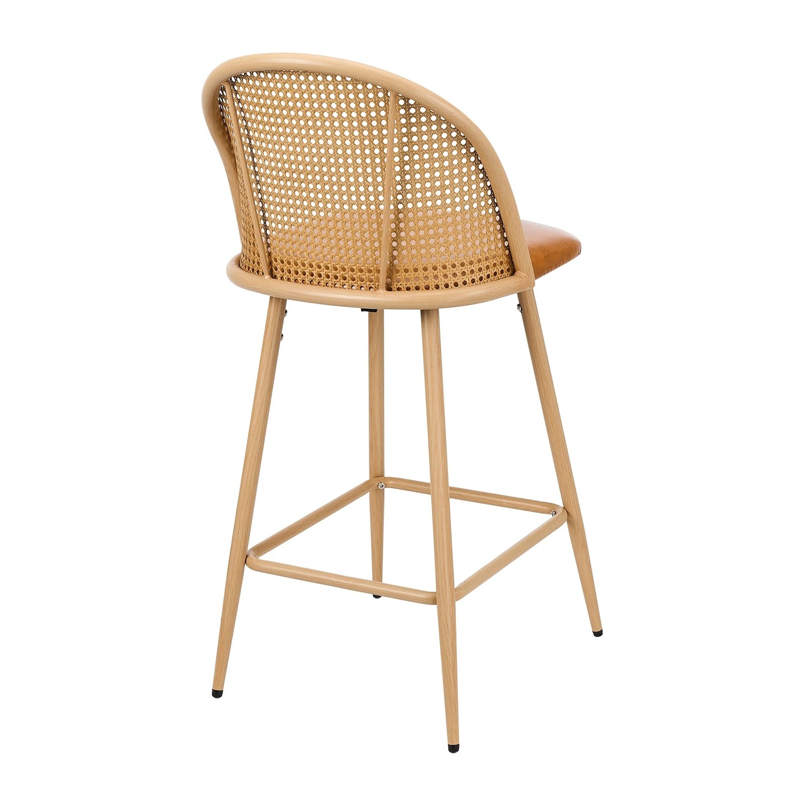 7 Oikiture Bar Stools Kitchen Counter Stool Rattan Dining Chair Pu Brown X4
 - Brown, 7 of 10