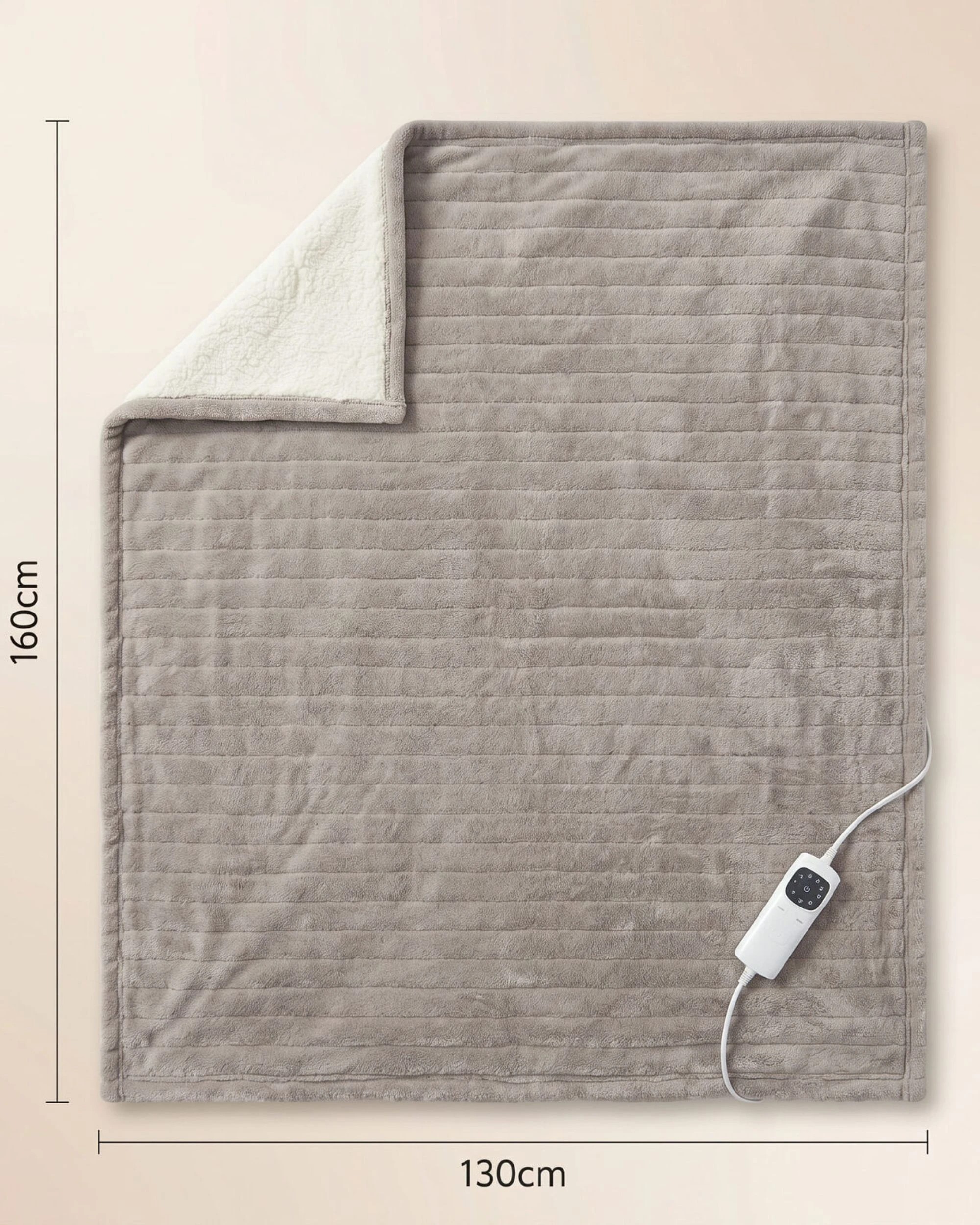 3 Lenoxx Heated Throw Blanket, Soft Double-Sided Fleece with Adjustable Heat Settings, 3 of 6