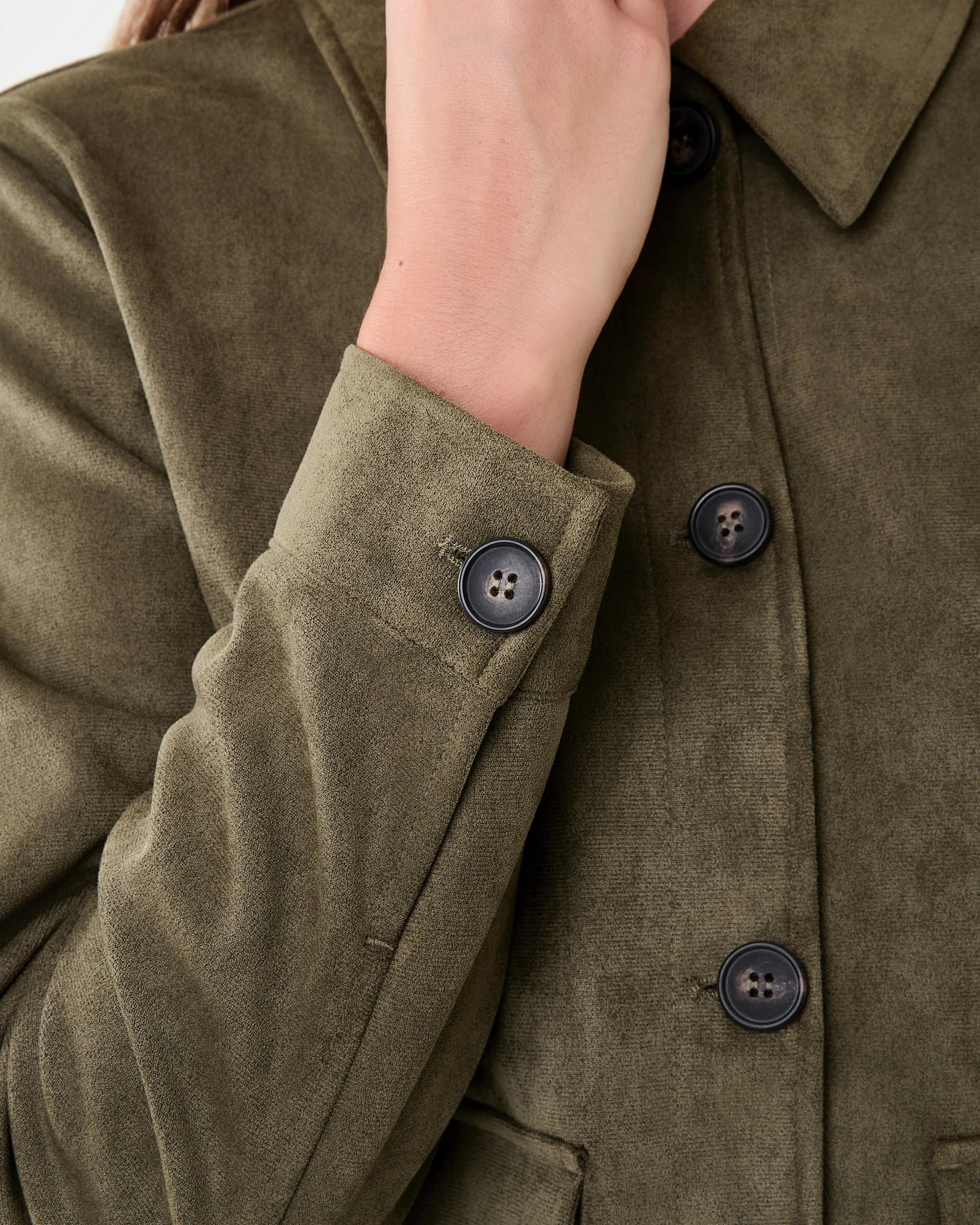 9 Fitted Suedette Jacket Deep Olive, 9 of 9
