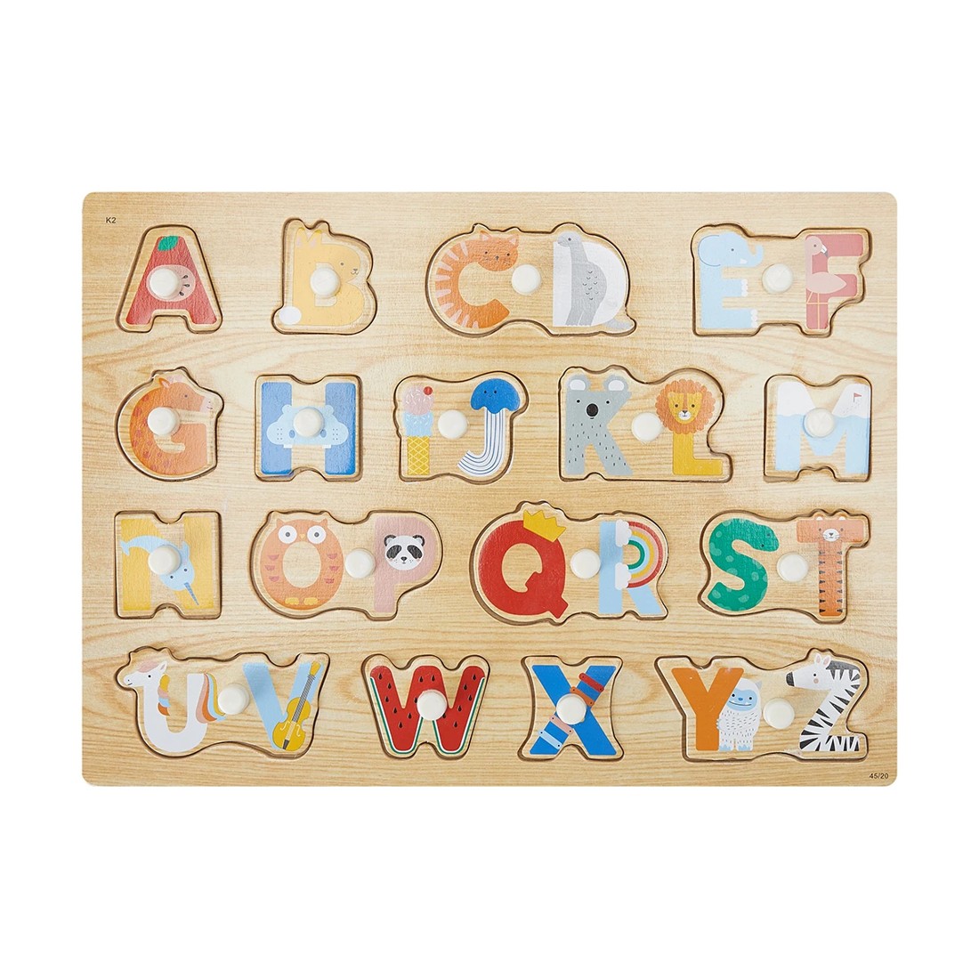 1 Wooden Alphabet Peg Puzzle, 1 of 6