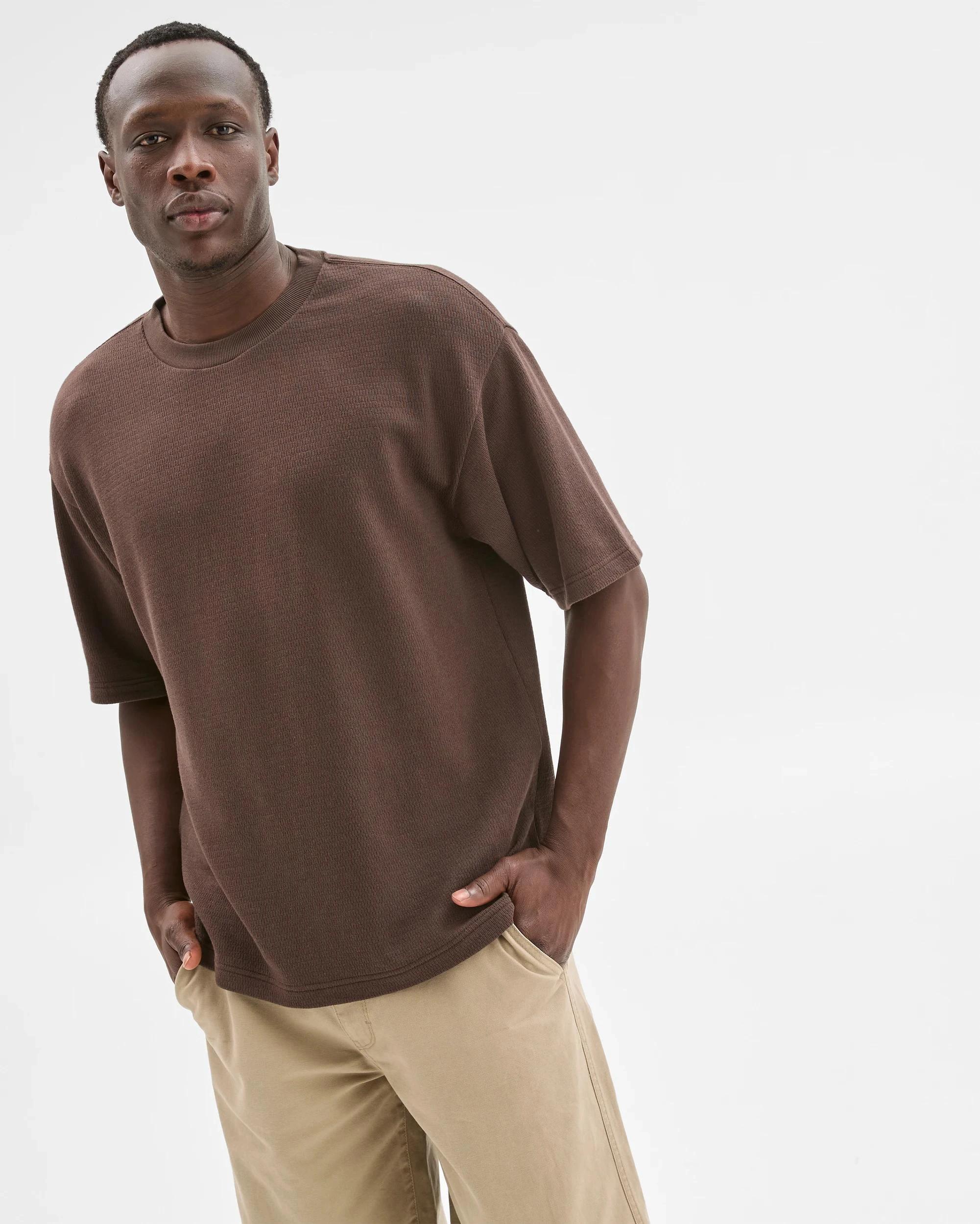 3 Commons Australian Cotton Heavyweight Oversized T-Shirt CHOCOLATE, 3 of 6