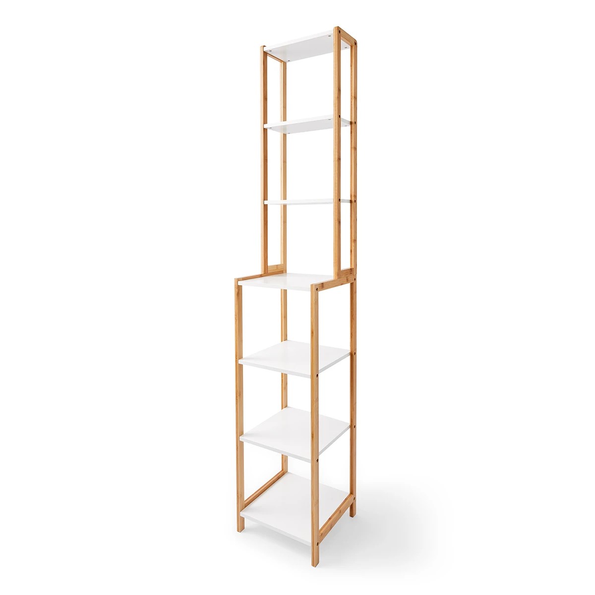 4 Bamboo and White 7 Tier Shelf, 4 of 11