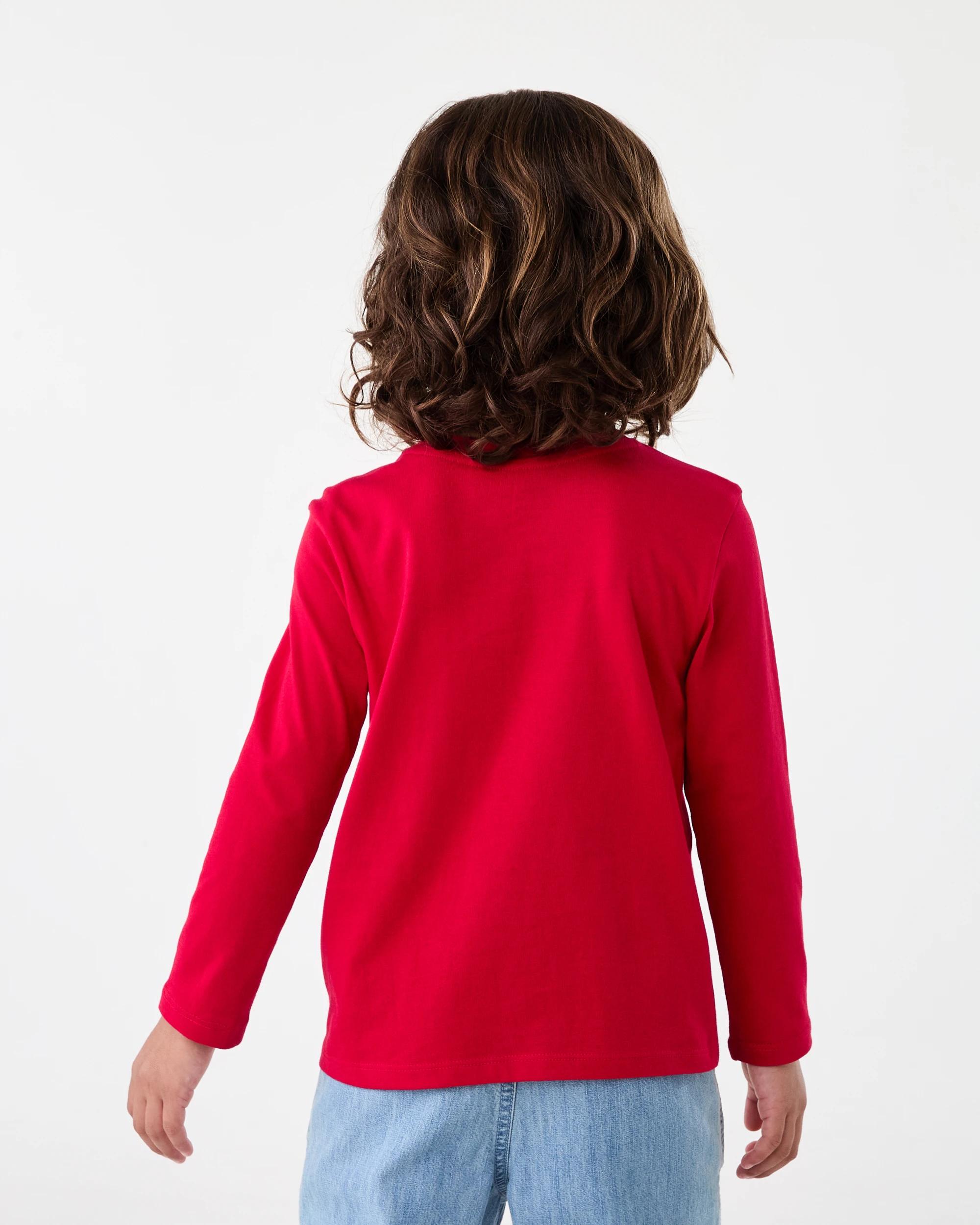 2 Long Sleeve Print T-shirt Red Varsit, 2 of 5