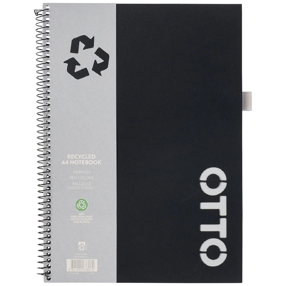 1 Otto A4 Notebook 120 Page Black, 1 of 4