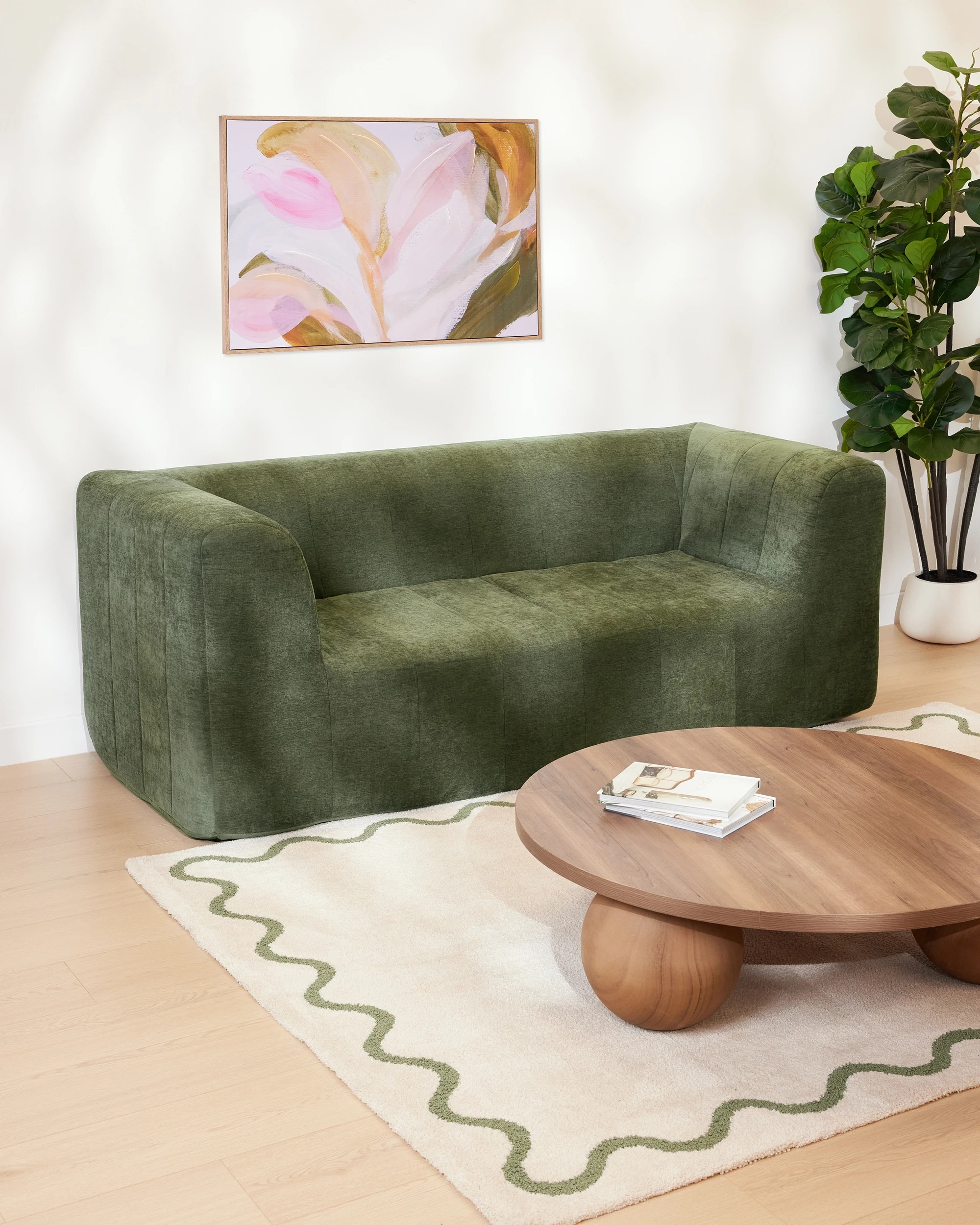 1 Trove 2.5 Seat Compressed Sofa - Green, 1 of 8