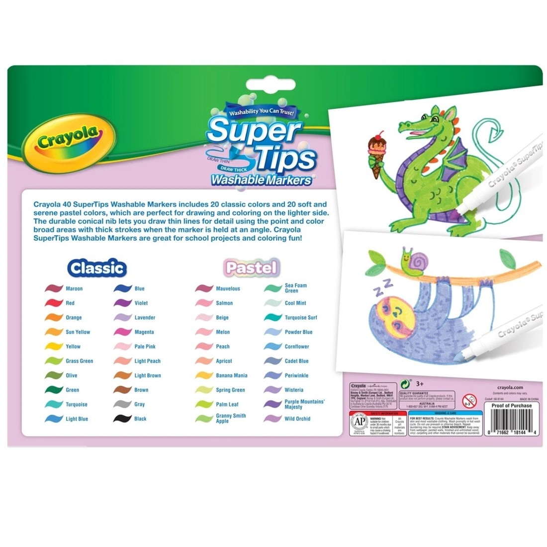 2 40 Pack Crayola SuperTips Washable Markers, 2 of 2