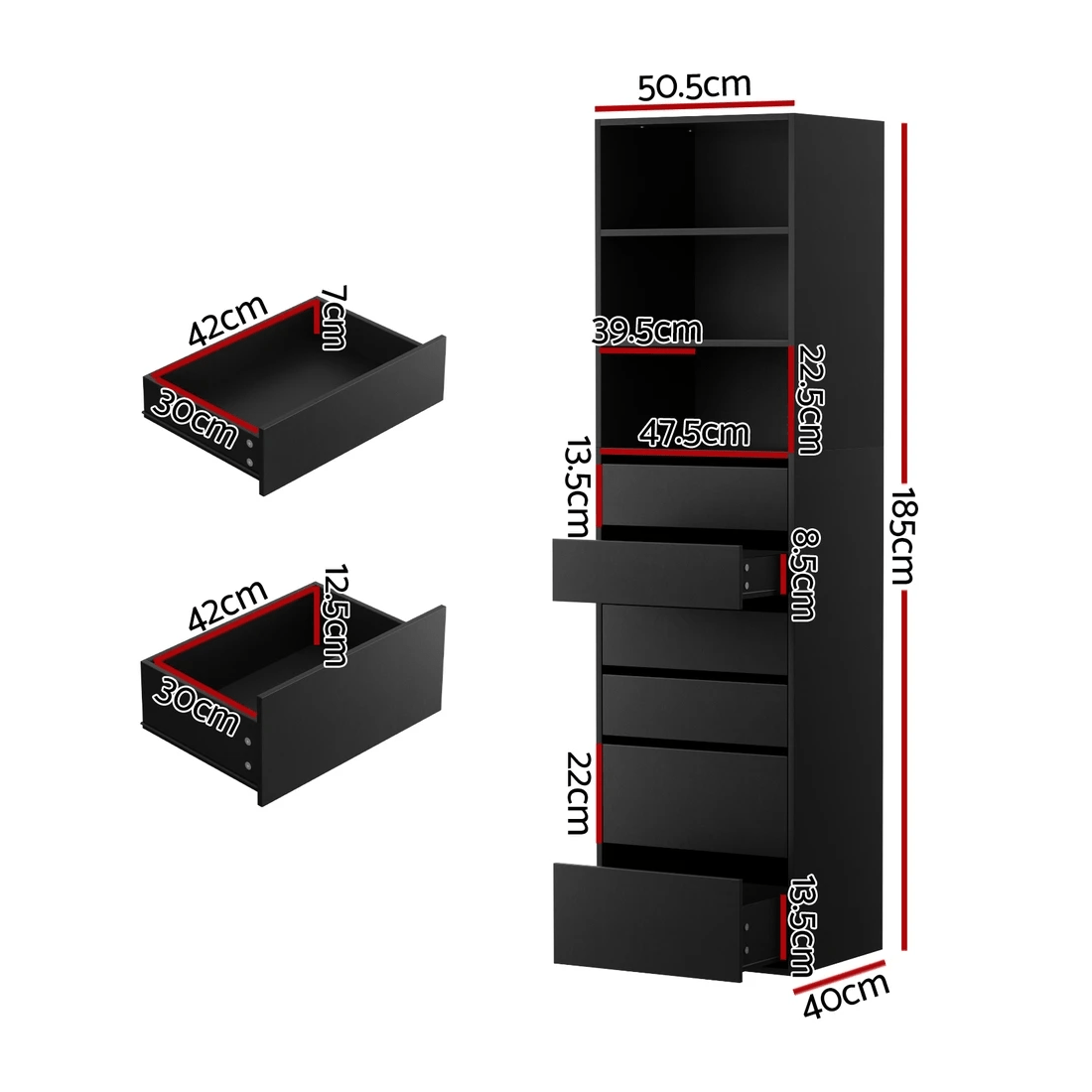 3 Artiss 6 Chest of Drawers Tallboy Cabinet - Natural, 3 of 7