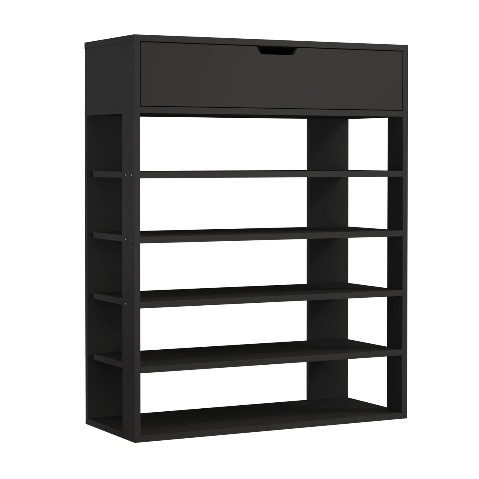 6 Oikiture Shoes Storage Rack 5-tier Shelves Shoe Storage Cabinet Drawer
 - Black, 6 of 10
