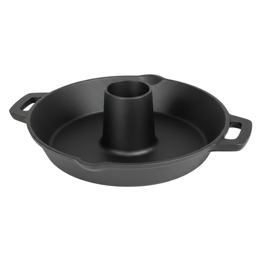 1 TOQUE Cast Iron BBQ Poultry Roaster Pan,Diameter 24, 1 of 7