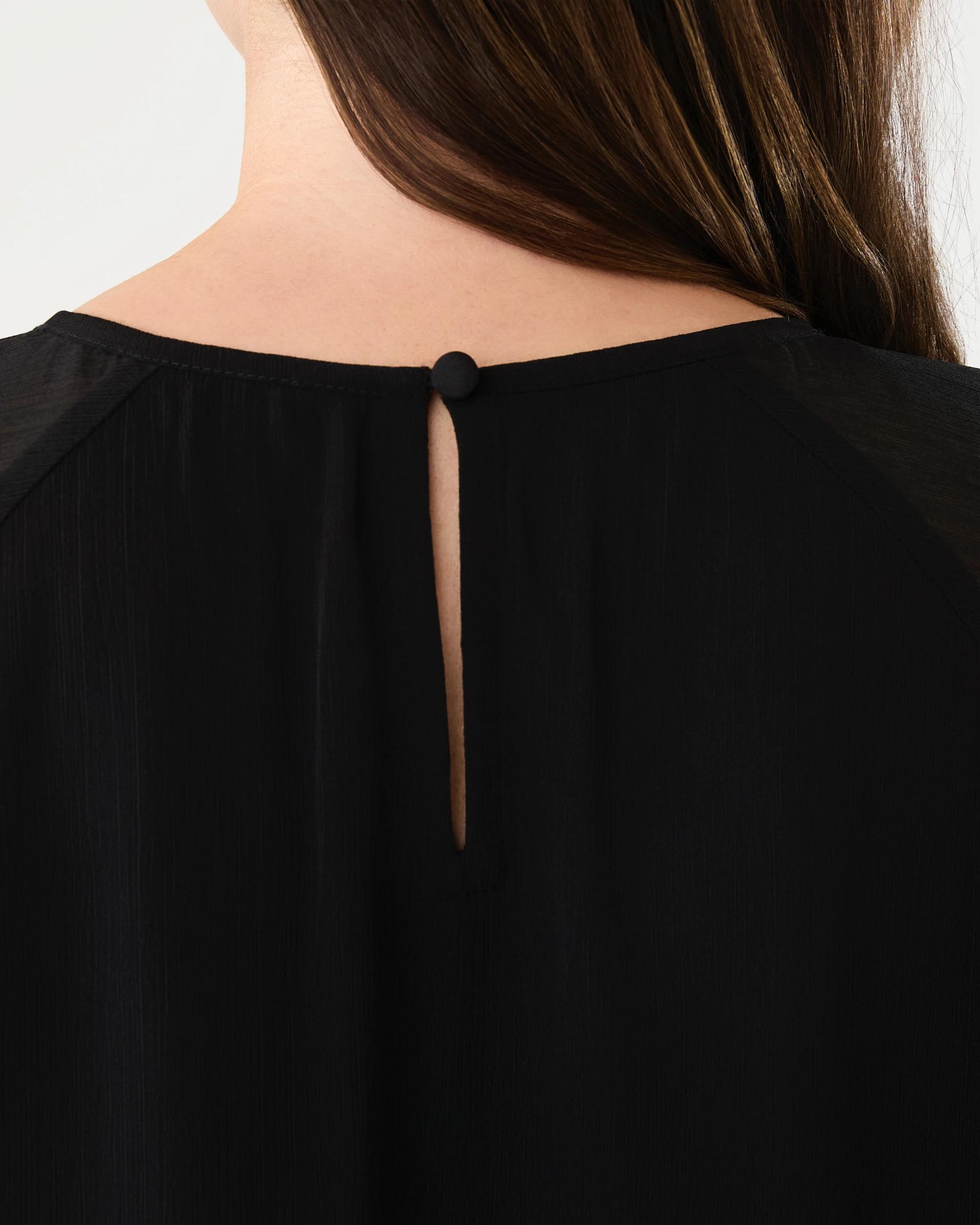 8 Long Sleeve Chiffon Tier Top Black, 8 of 8