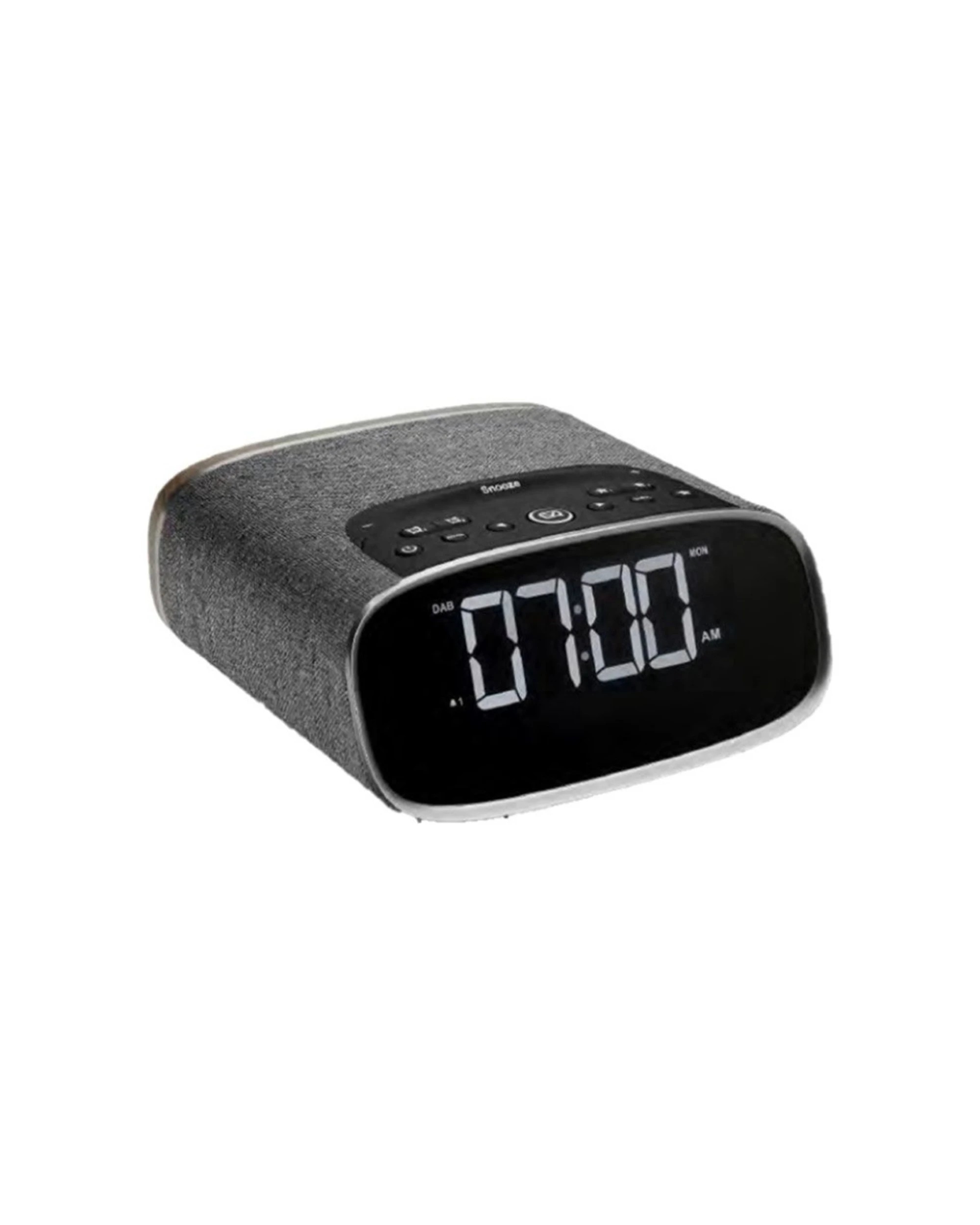 1 VQ Lark DAB Digital Clock Radio With Wireless Bluetooth Speaker Dual Alarm Walnut - Black, 1 of 4