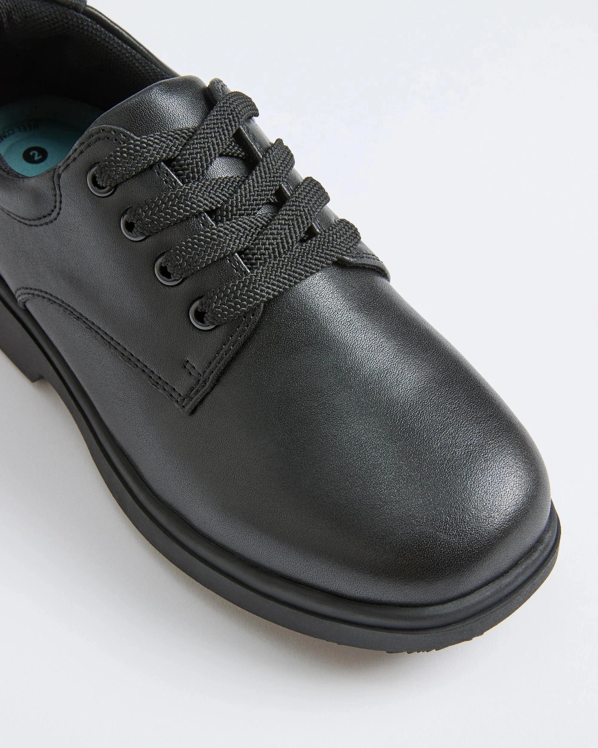 5 GroShu by Grosby Gro-Shu Senior Leather Lace Up School Shoes BLACK, 5 of 6