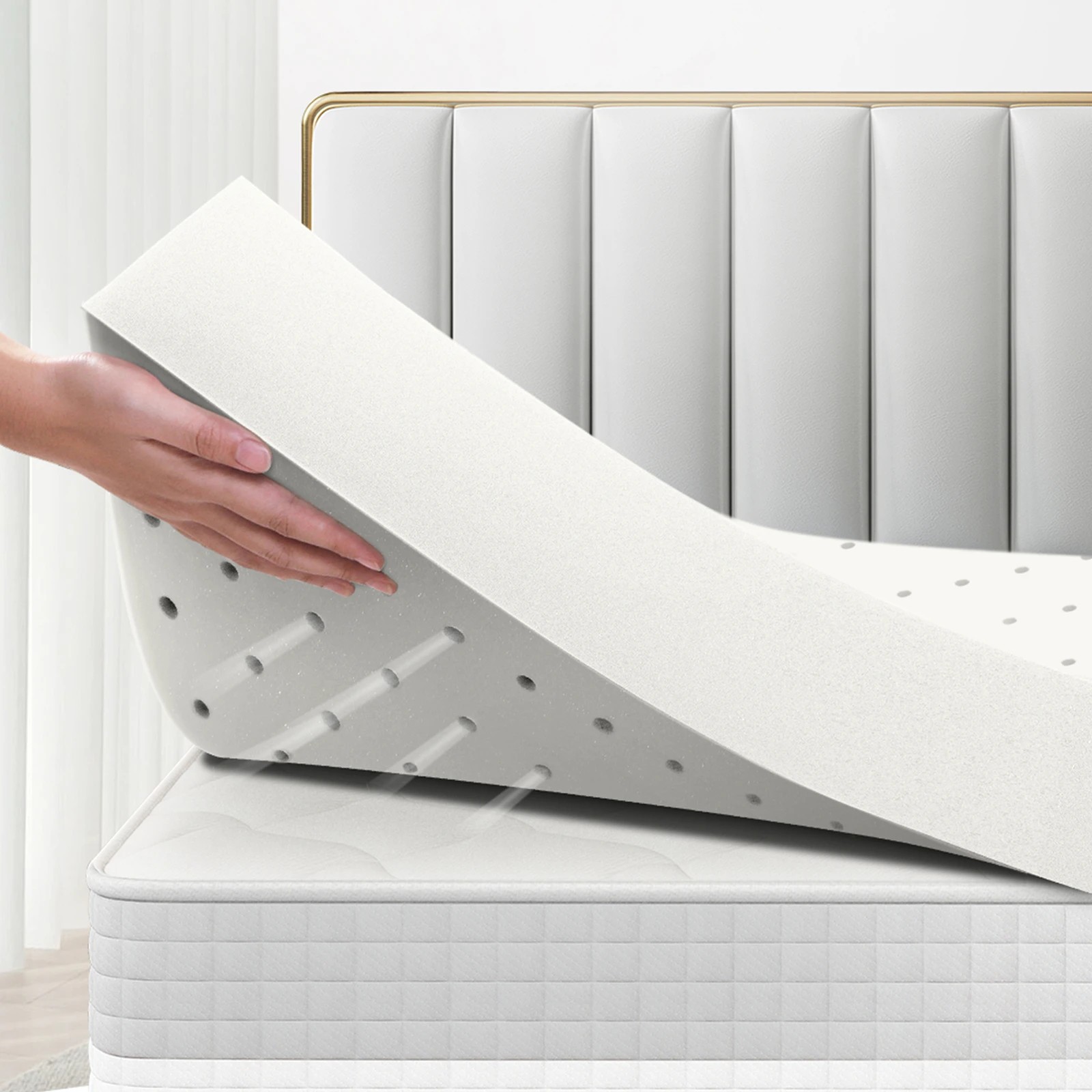2 Starry Eucalypt Memory Foam Mattress Topper 8cm Cool Gel - Queen Bed, 2 of 6