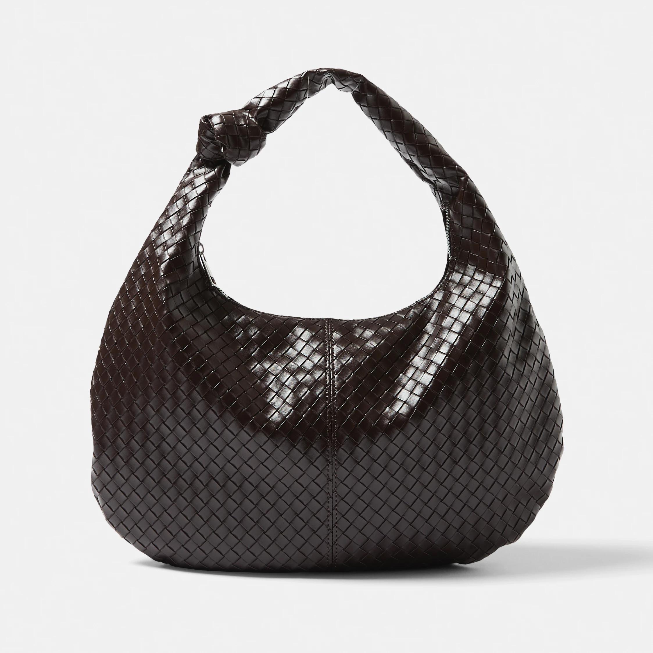 1 Weave Shoulder Bag CHOCOLATE PLUM, 1 of 8