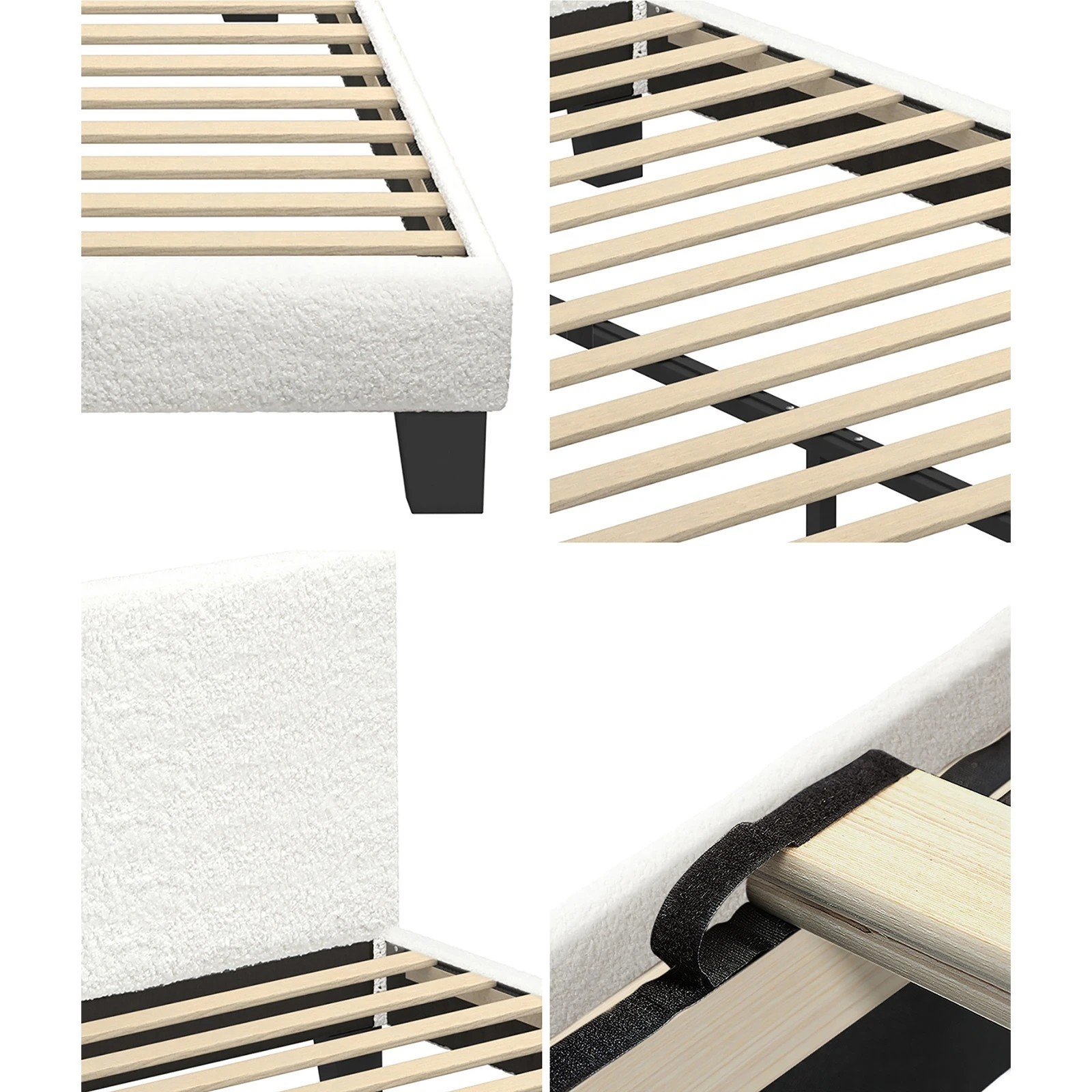 7 Oikiture Single Bed Frame With Mattress Set
 - White, 7 of 9