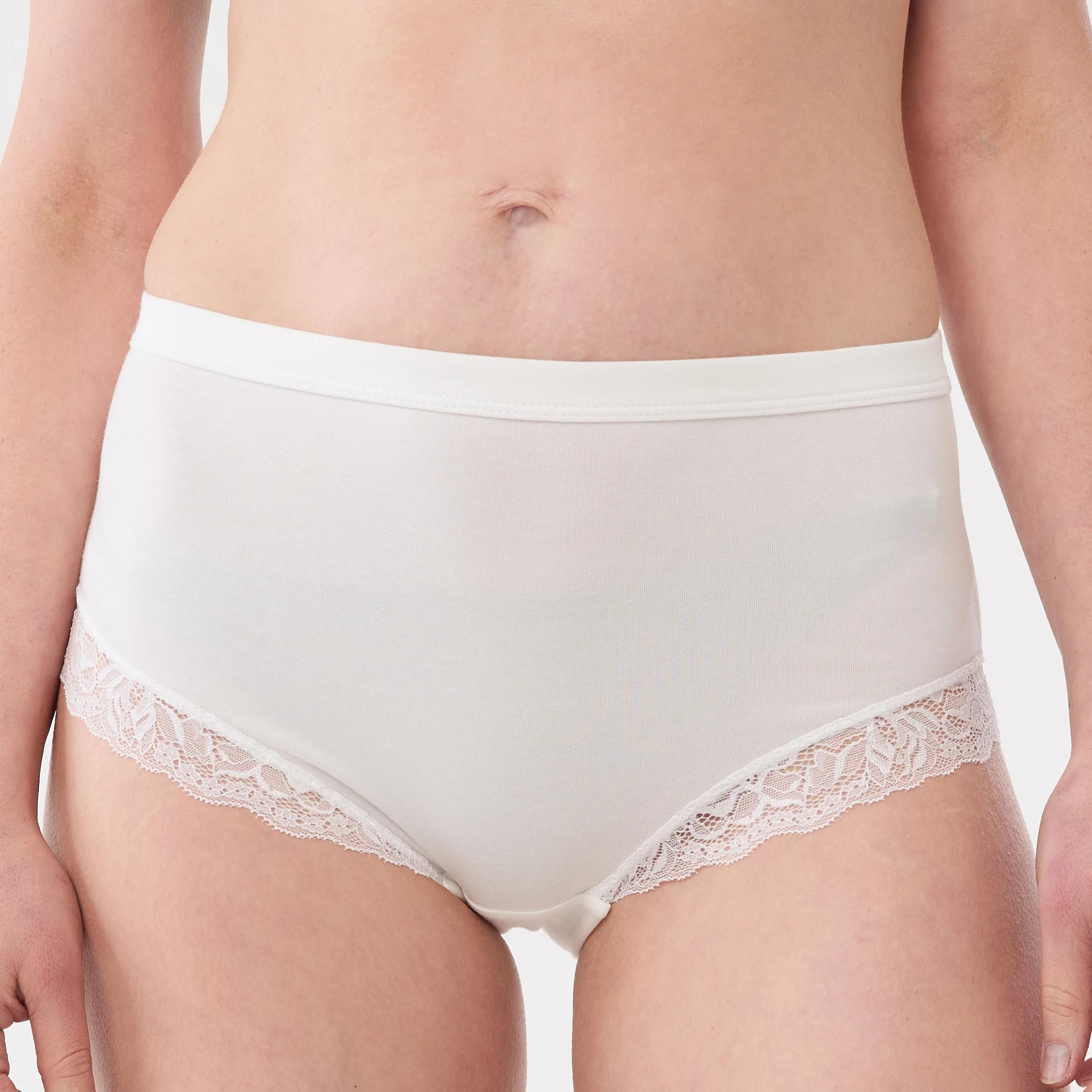 5 3 Pack Lace Trim Cotton Full Briefs BLACK, LIGHT FAWN, CLOUD DANCER, 5 of 8