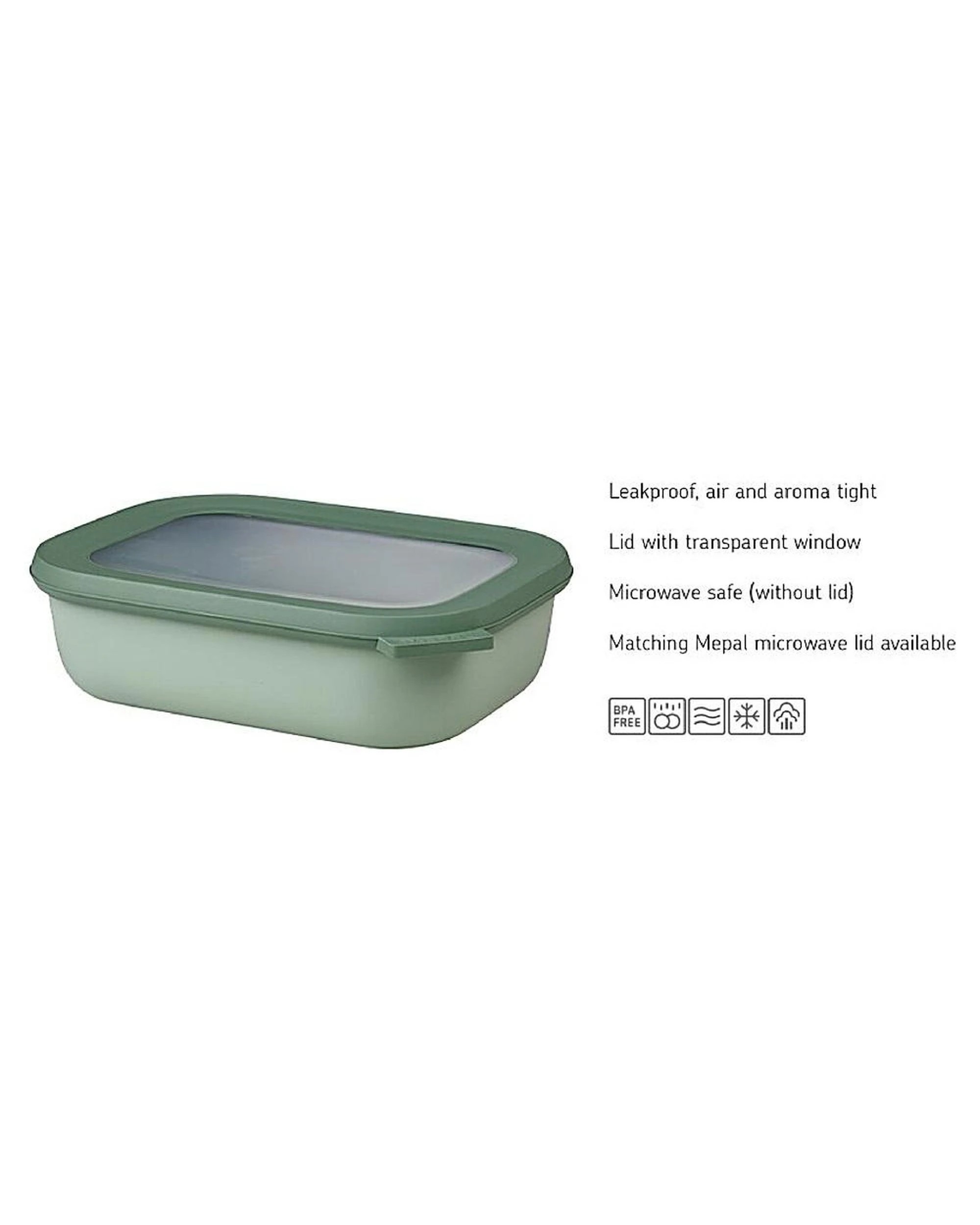 2 Mepal Cirqula Rectangular Multi Bowl Small 3 Piece Set Storage, 2 of 7