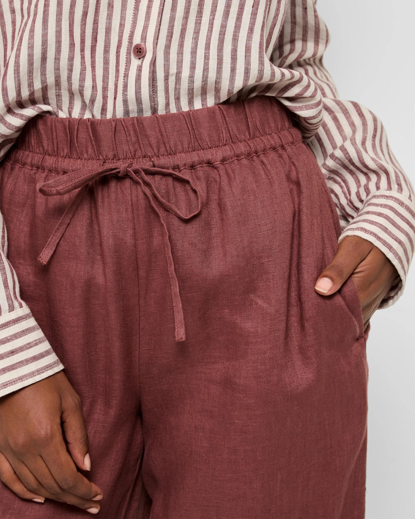 5 Target Petites European Linen Wide Leg Pants CAROB, 5 of 5