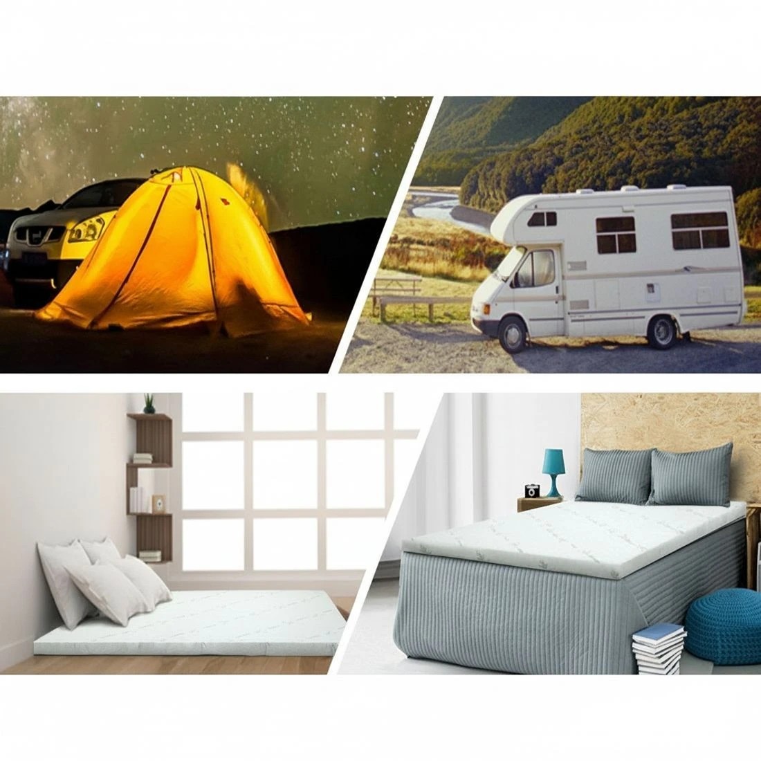 7 Giselle Bedding Memory Foam Mattress Topper Cool Gel 5cm King - King Bed - Blue, 7 of 8