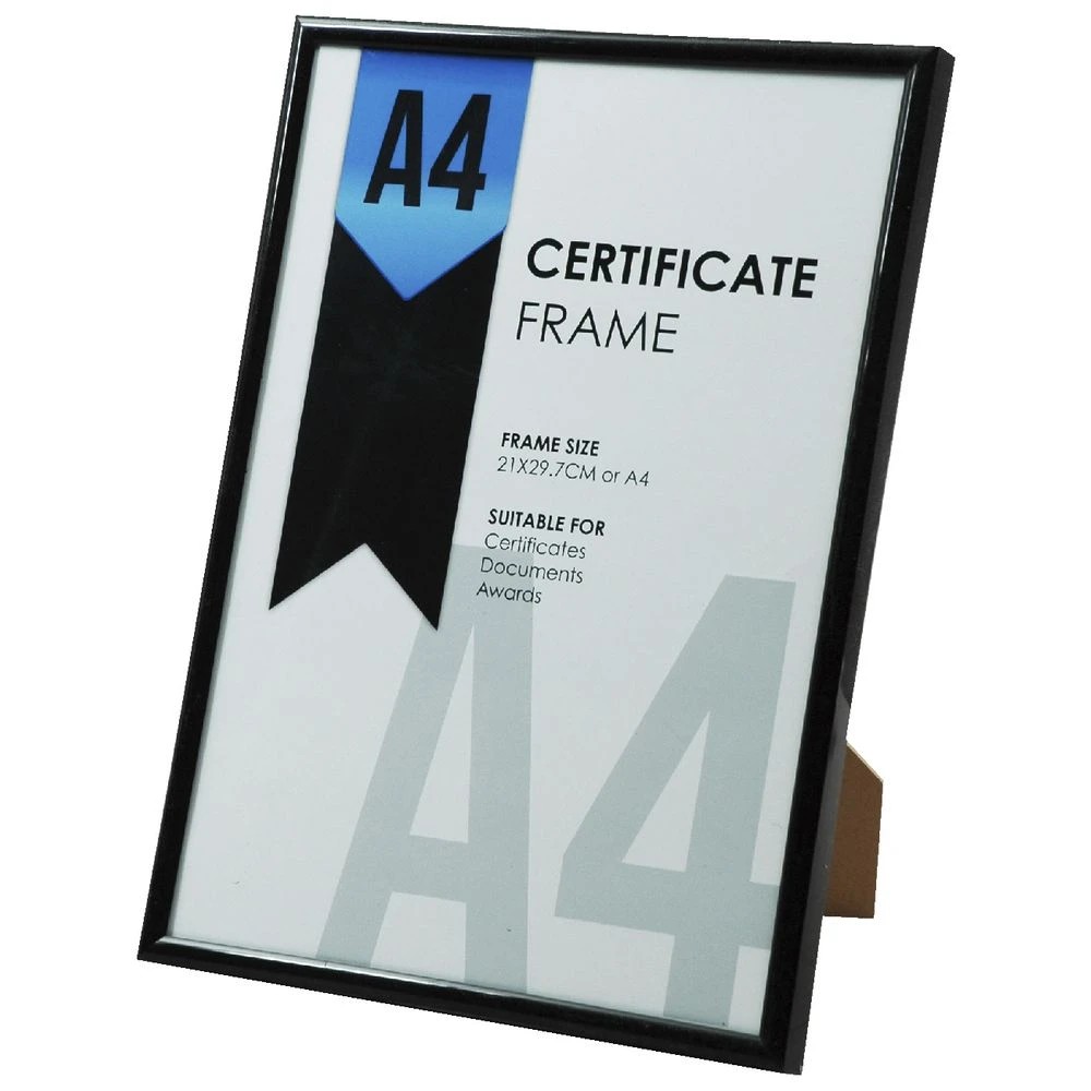 3 A4 Certificate Frame Black, 3 of 4