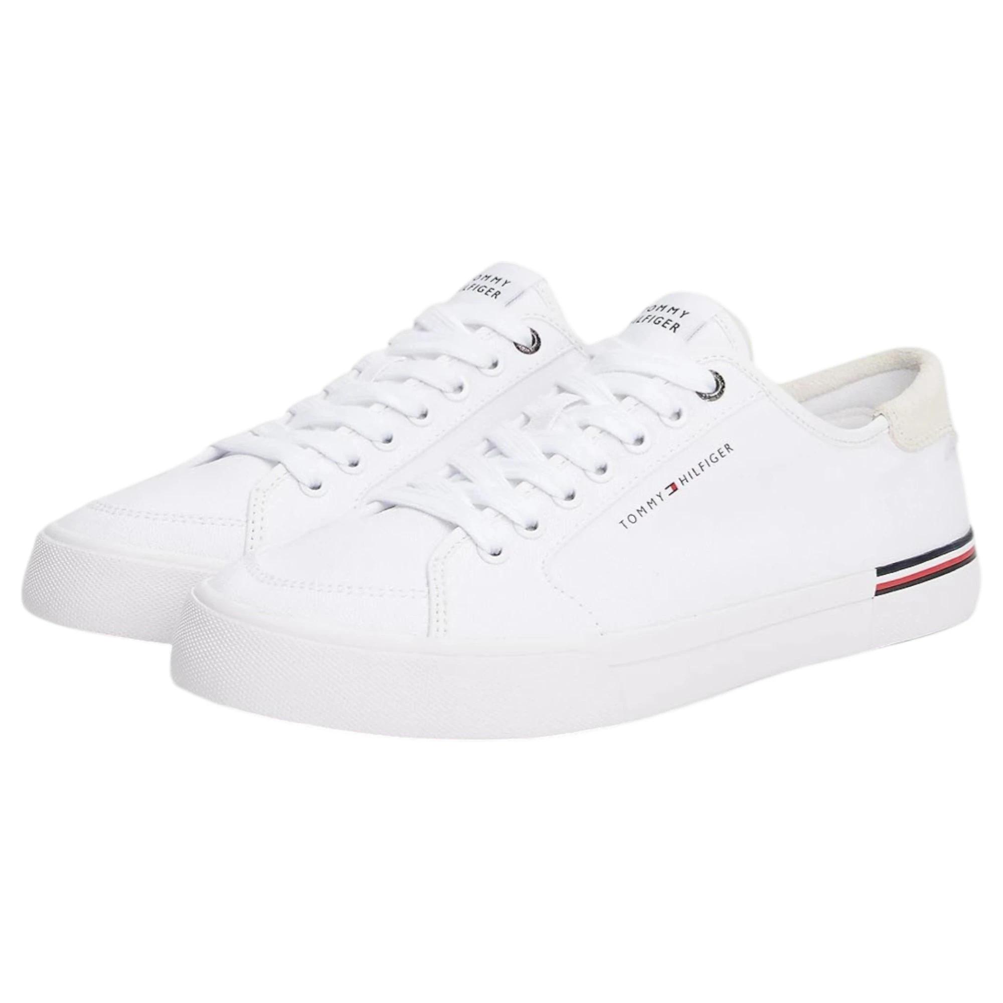 3 Tommy Hilfiger Mens Logo Patch Casual Shoes WHITE, 3 of 7