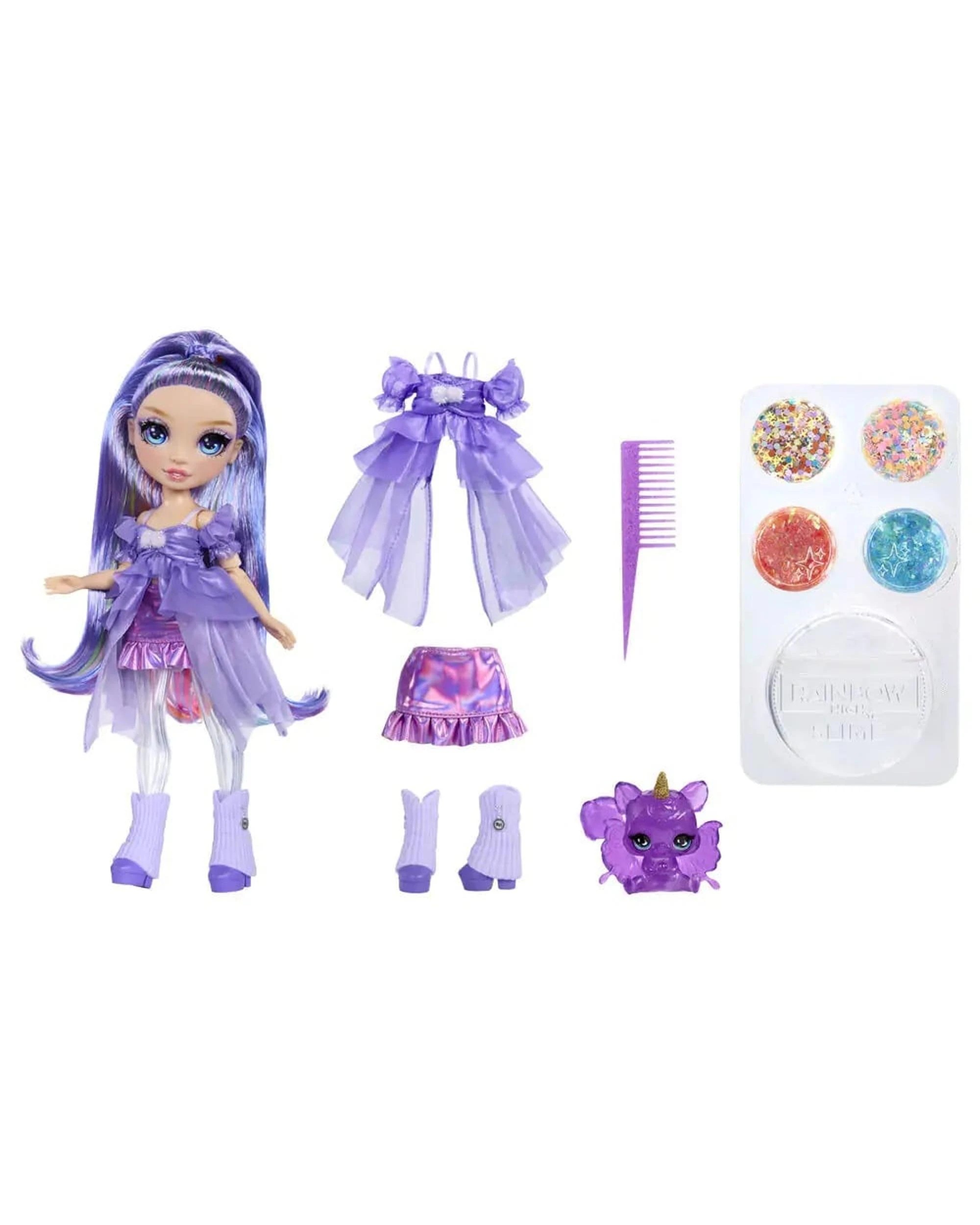 2 Rainbow High Rainbow Shimmers Violet Willow Fashion Doll with Slime - Purple, 2 of 7