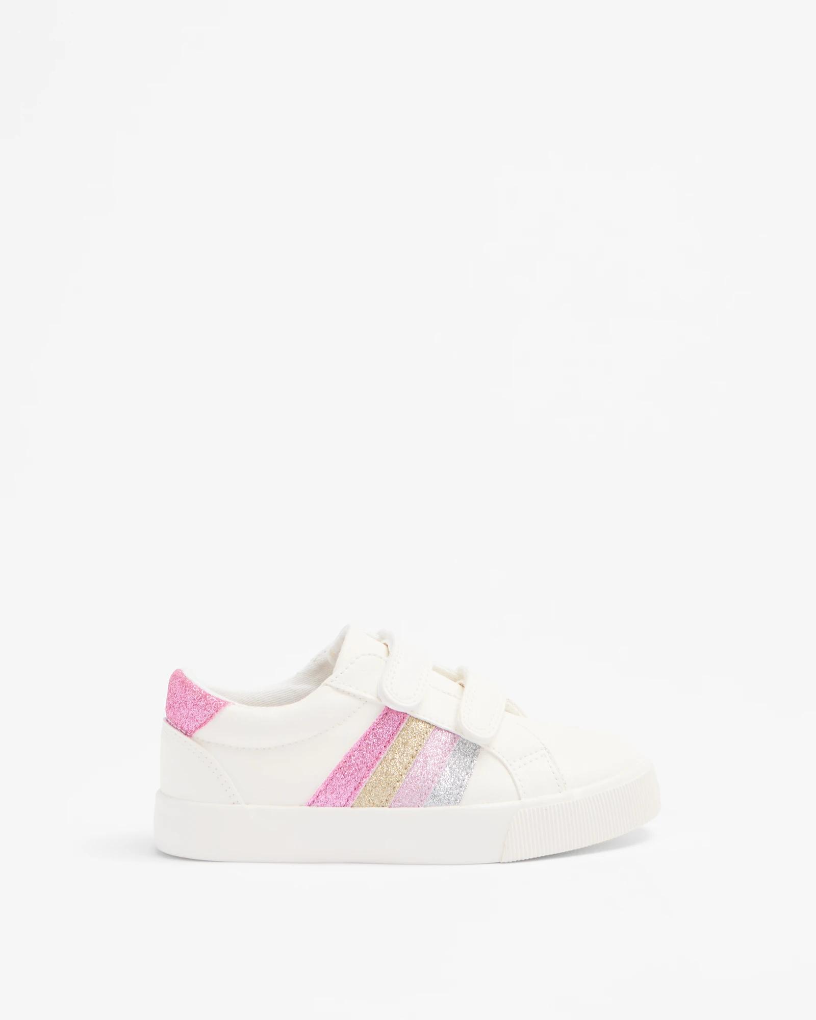 1 Target Girls Junior Glitter Stripe Sneaker - Sigi WHITE, 1 of 2